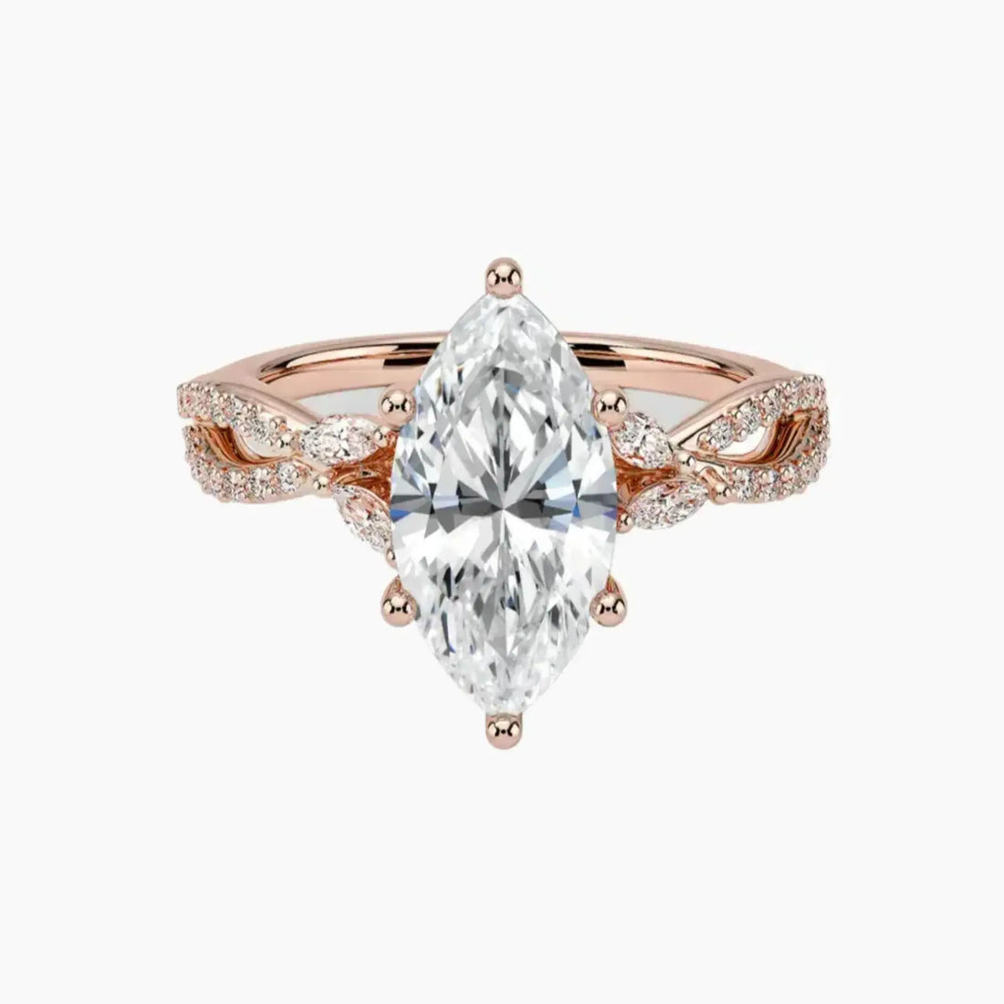 Aria Luxe 5 Carat Marquise Cut Solitaire Lab Grown Diamond Ring in 14K Yellow Gold - View 7