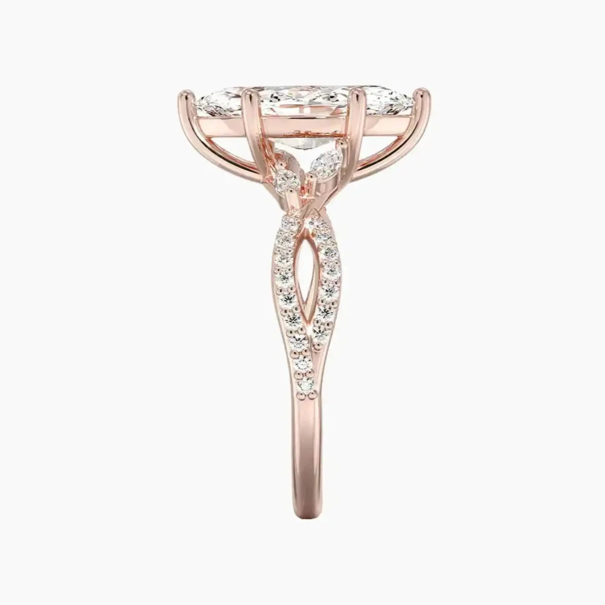 Aria Luxe 5 Carat Marquise Cut Solitaire Lab Grown Diamond Ring in 14K Yellow Gold - View 9