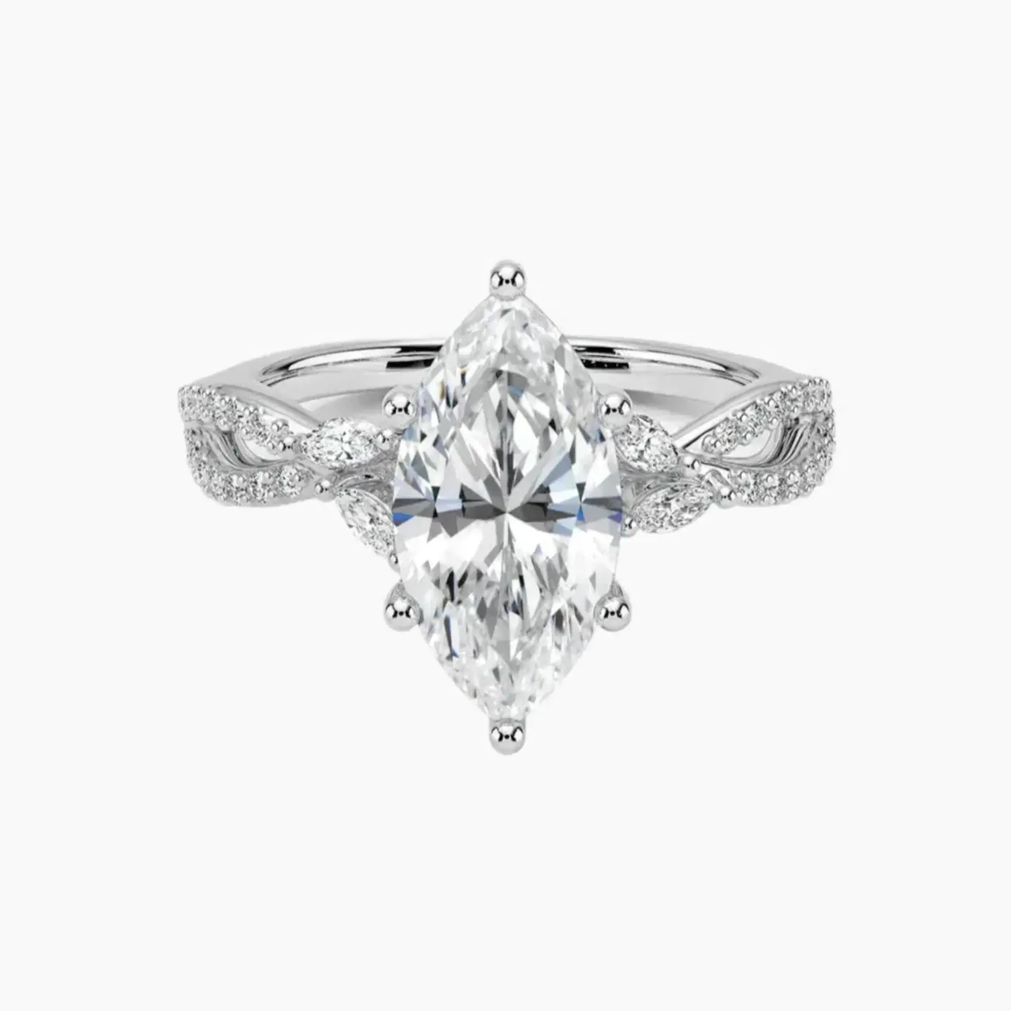 Aria Luxe 2.5 Carat Marquise Cut Solitaire Lab Grown Diamond Ring in 10K Yellow Gold - View 4