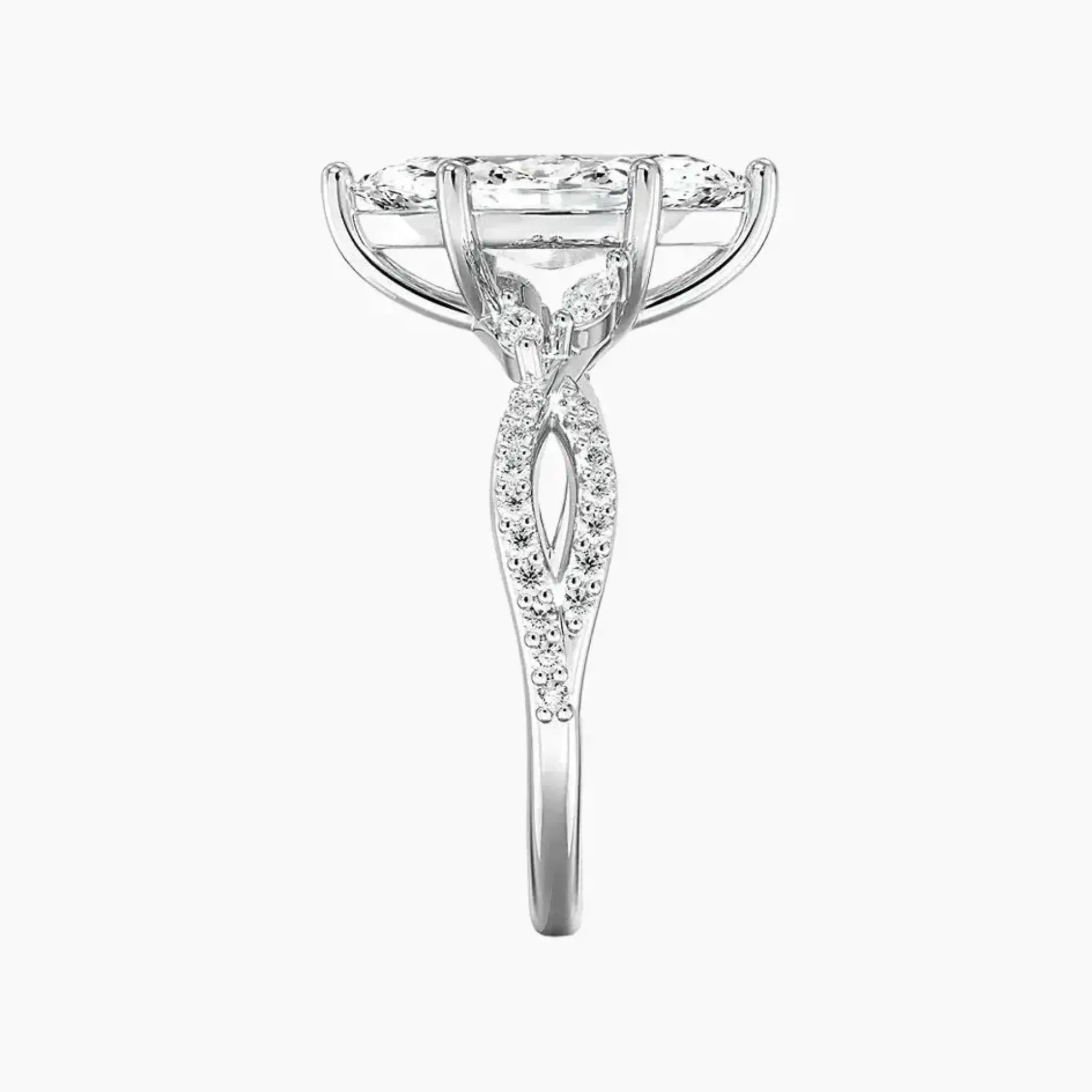 Aria Luxe 5 Carat Marquise Cut Solitaire Lab Grown Diamond Ring in 14K Yellow Gold - View 6