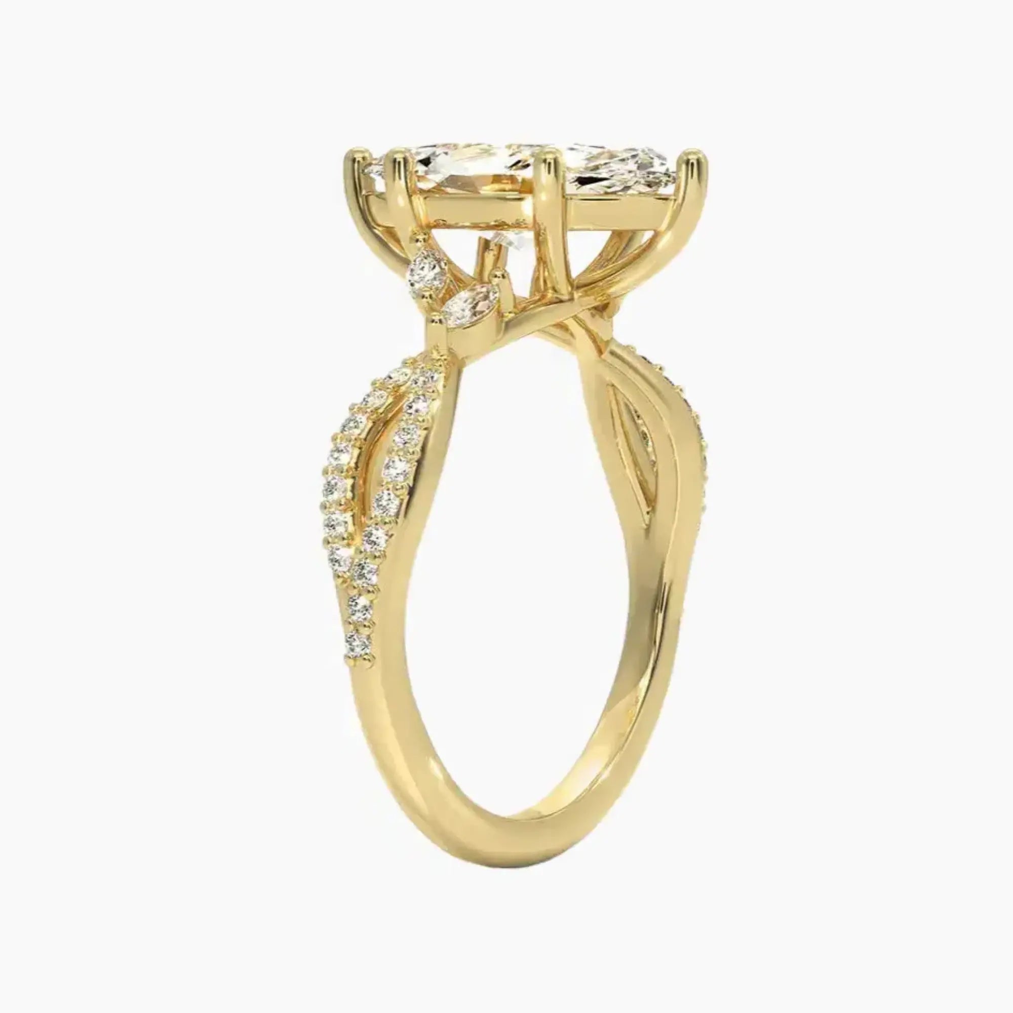 Aria Luxe 5 Carat Marquise Cut Solitaire Lab Grown Diamond Ring in 14K White Gold - View 8