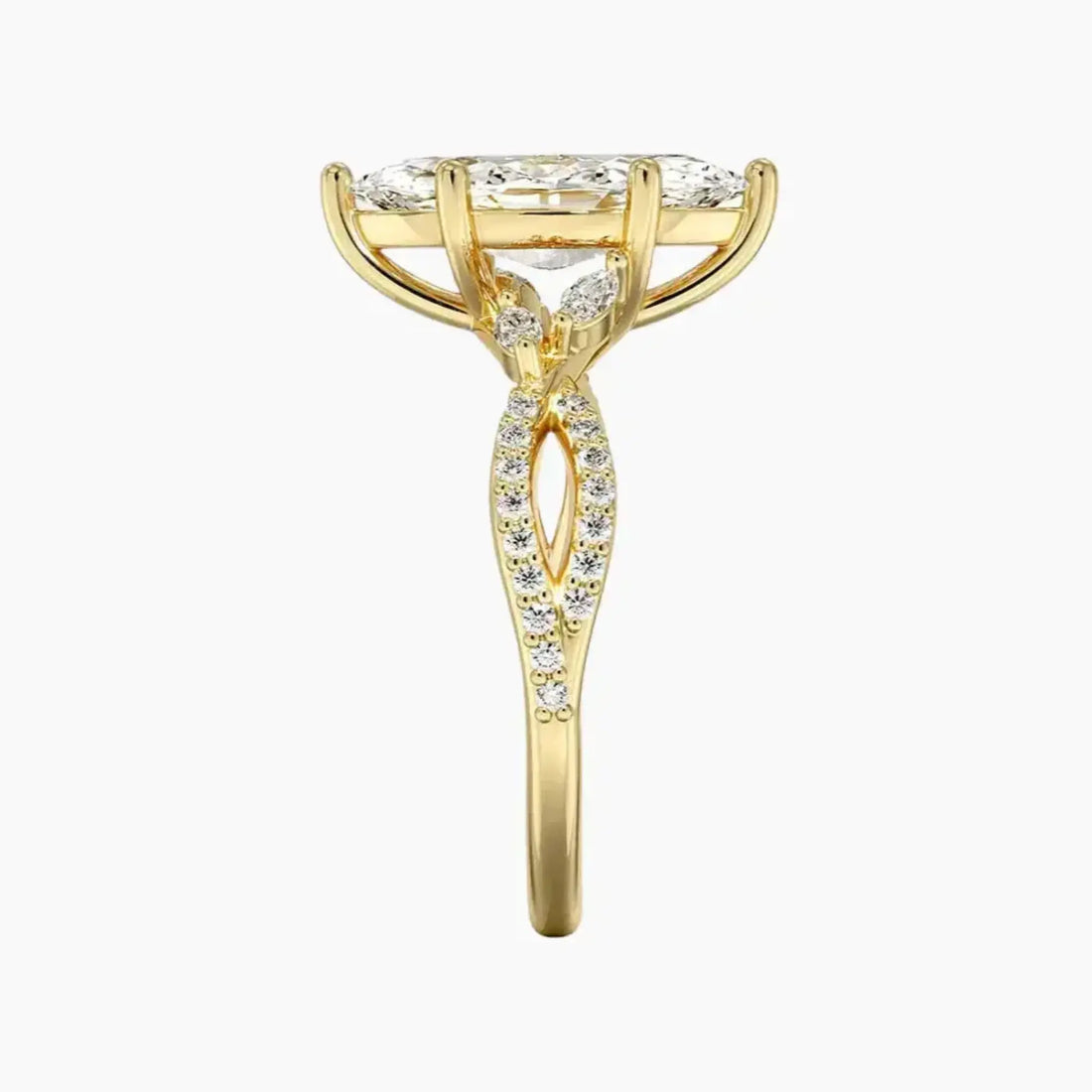 Aria Luxe 5 Carat Marquise Cut Solitaire Lab Grown Diamond Ring in 14K White Gold - View 9