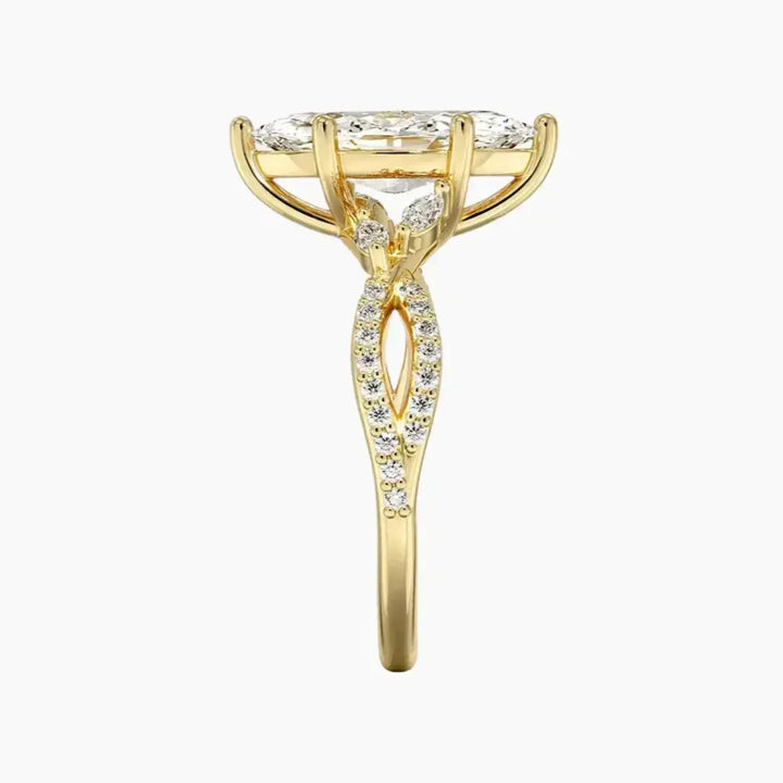 Aria Luxe 5 Carat Marquise Cut Solitaire Lab Grown Diamond Ring in 14K Rose Gold - View 9