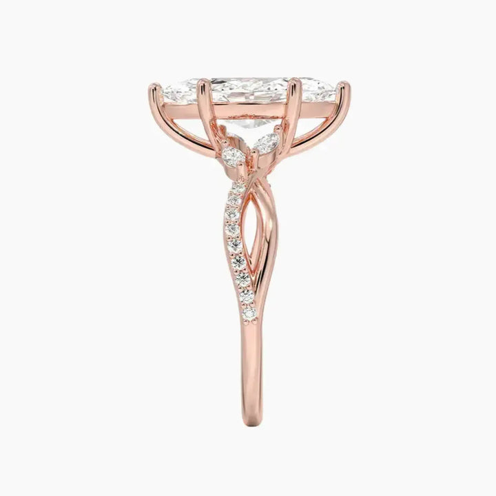 Aria Adorned 1.5 Carat Marquise Cut Solitaire Lab Grown Diamond Ring in 14K Yellow Gold - View 9