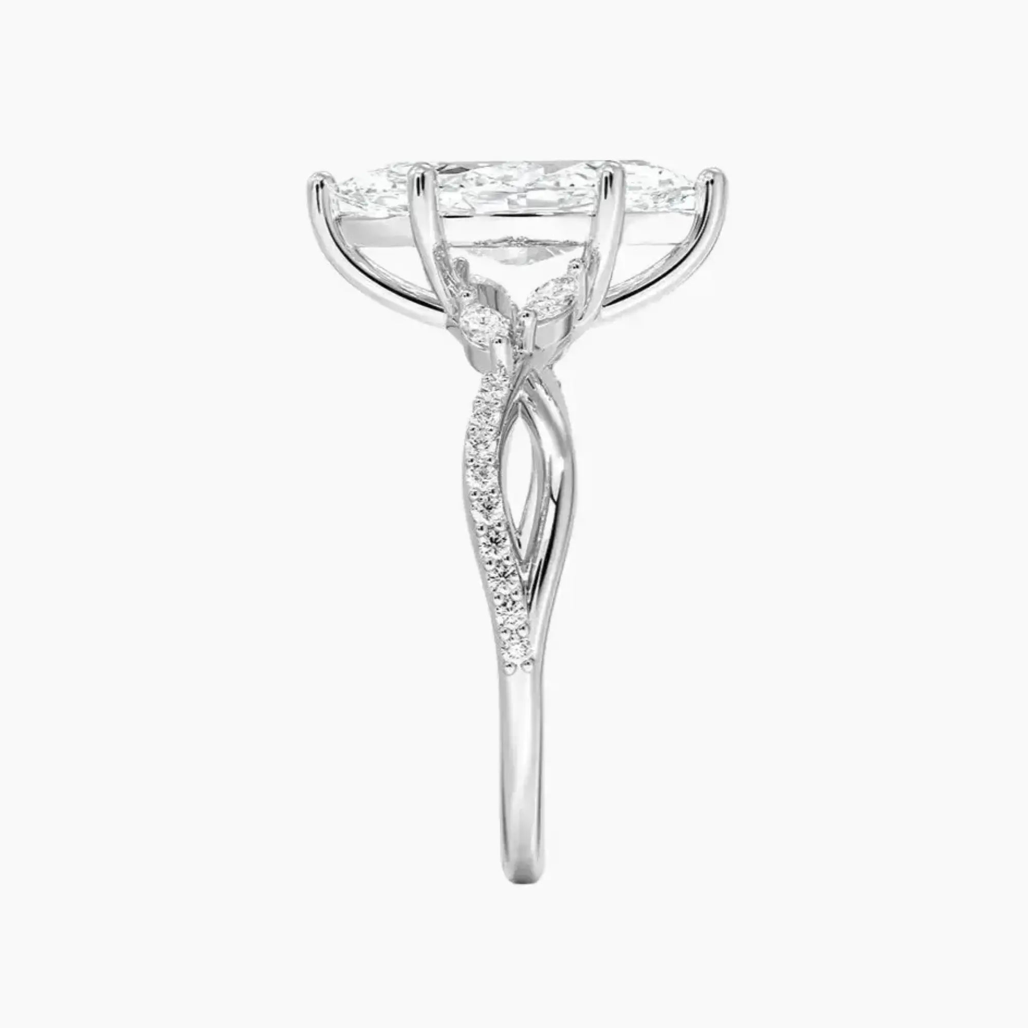 Aria Adorned 1 Carat Marquise Cut Solitaire Lab Grown Diamond Ring in 18K Yellow Gold - View 6