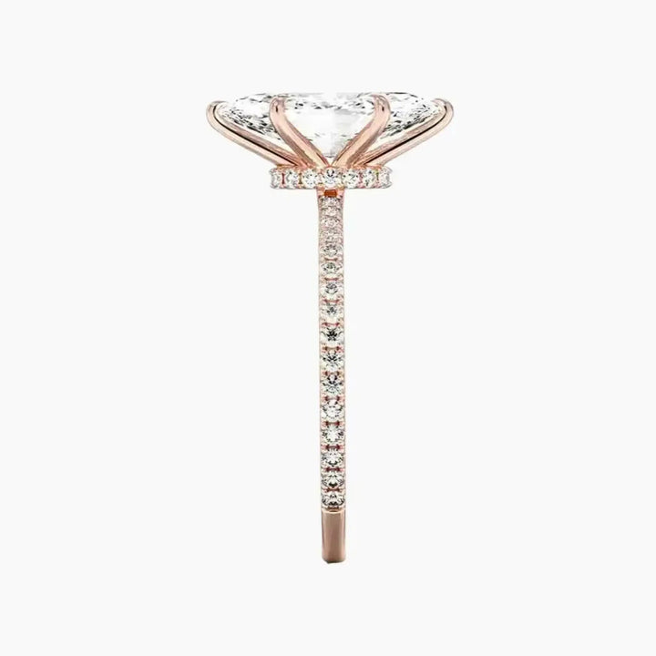 Daisy 5 Carat Marquise Cut Pave Lab Grown Diamond Ring in 14K Yellow Gold - View 9