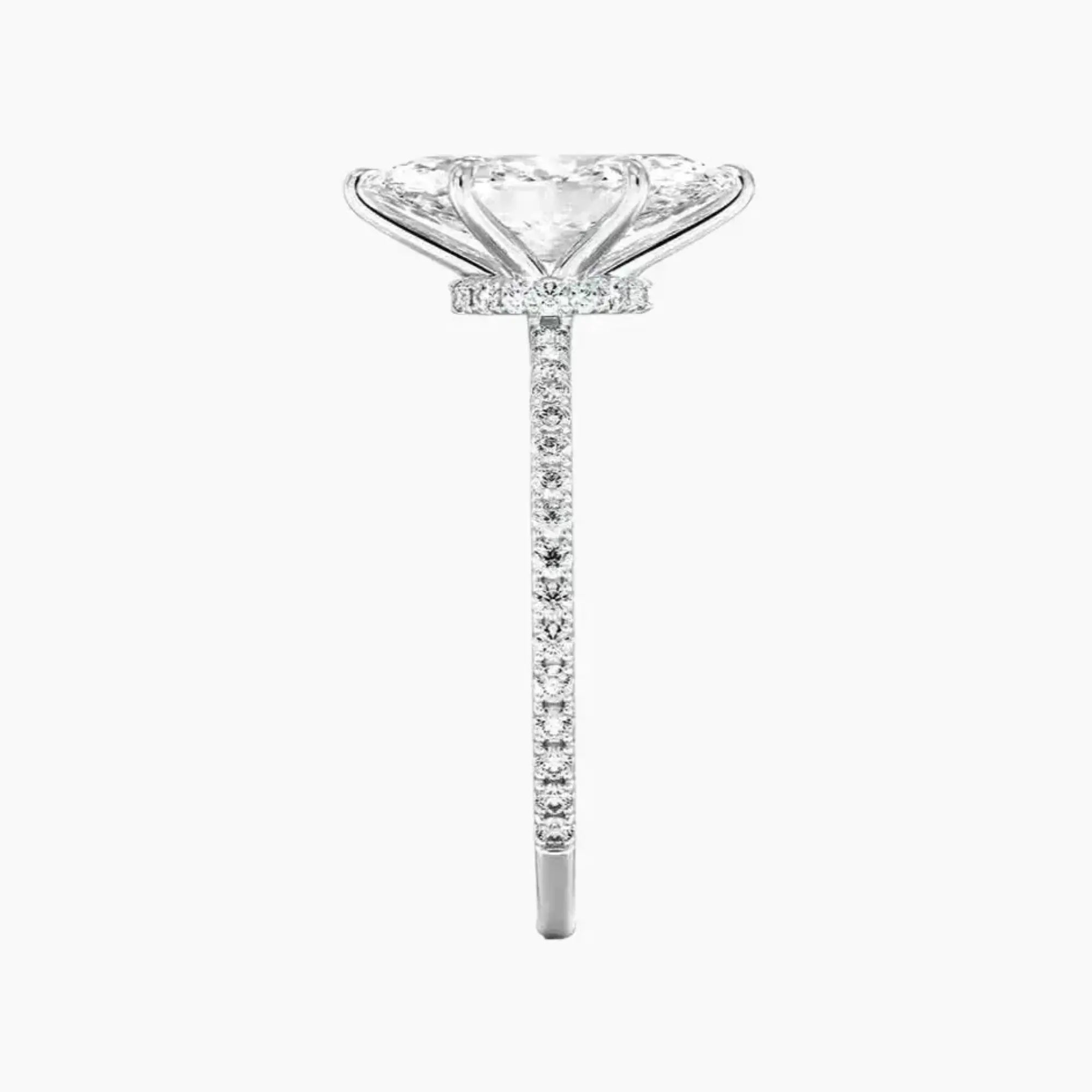 Daisy 2.5 Carat Marquise Cut Pave Lab Grown Diamond Ring in 14K Rose Gold - View 6