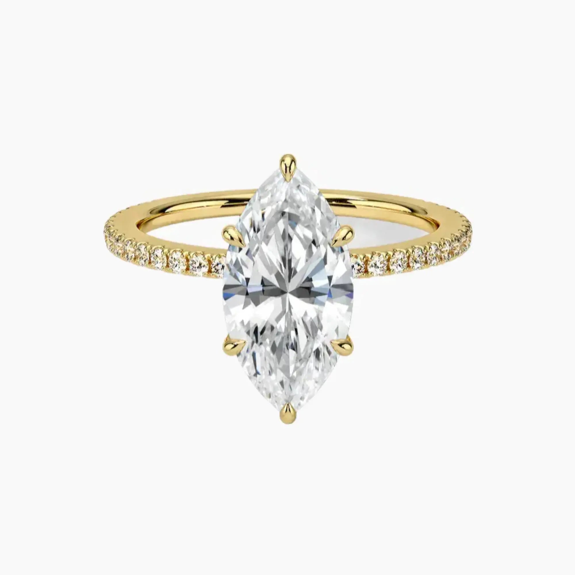 Daisy 1 Carat Marquise Cut Pave Lab Grown Diamond Ring in 18K Rose Gold - View 7