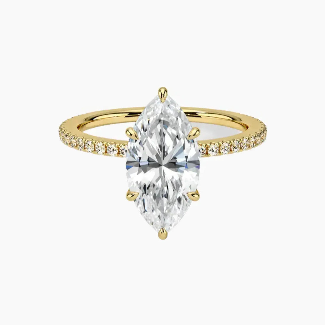 Daisy 1 Carat Marquise Cut Pave Lab Grown Diamond Ring in 14K Rose Gold - View 7