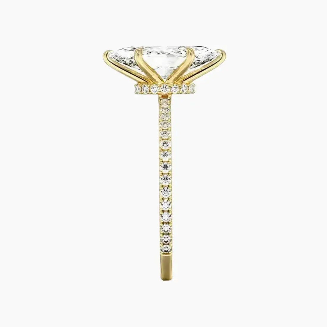 Daisy 5 Carat Marquise Cut Pave Lab Grown Diamond Ring in 10K White Gold - View 9