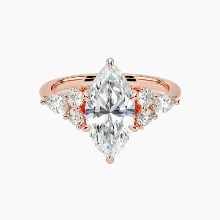 Rosalie 5 Carat Marquise Cut Solitaire Lab Grown Diamond Ring in 14K Rose Gold