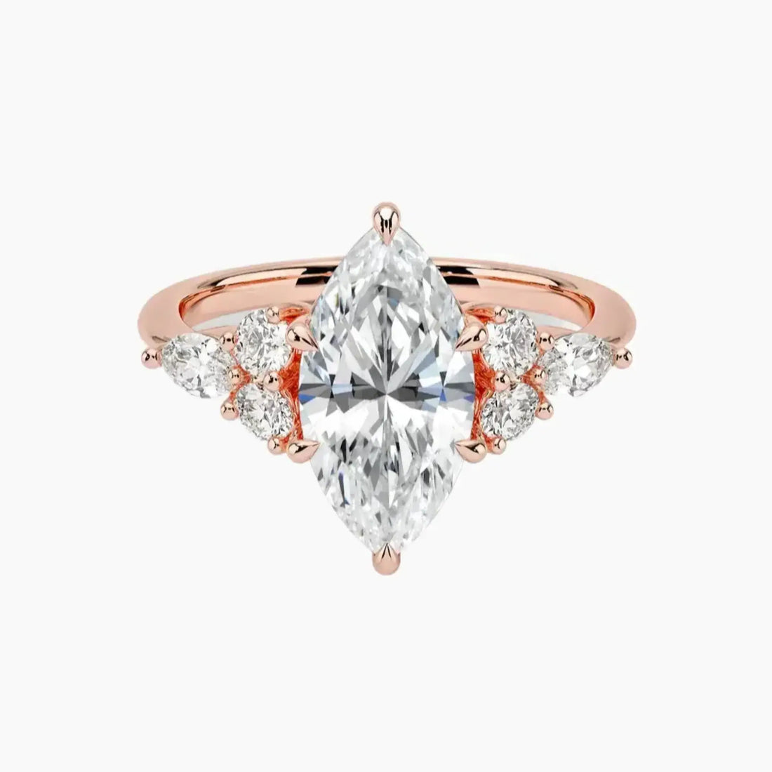 Rosalie 5 Carat Marquise Cut Solitaire Lab Grown Diamond Ring in 14K Rose Gold