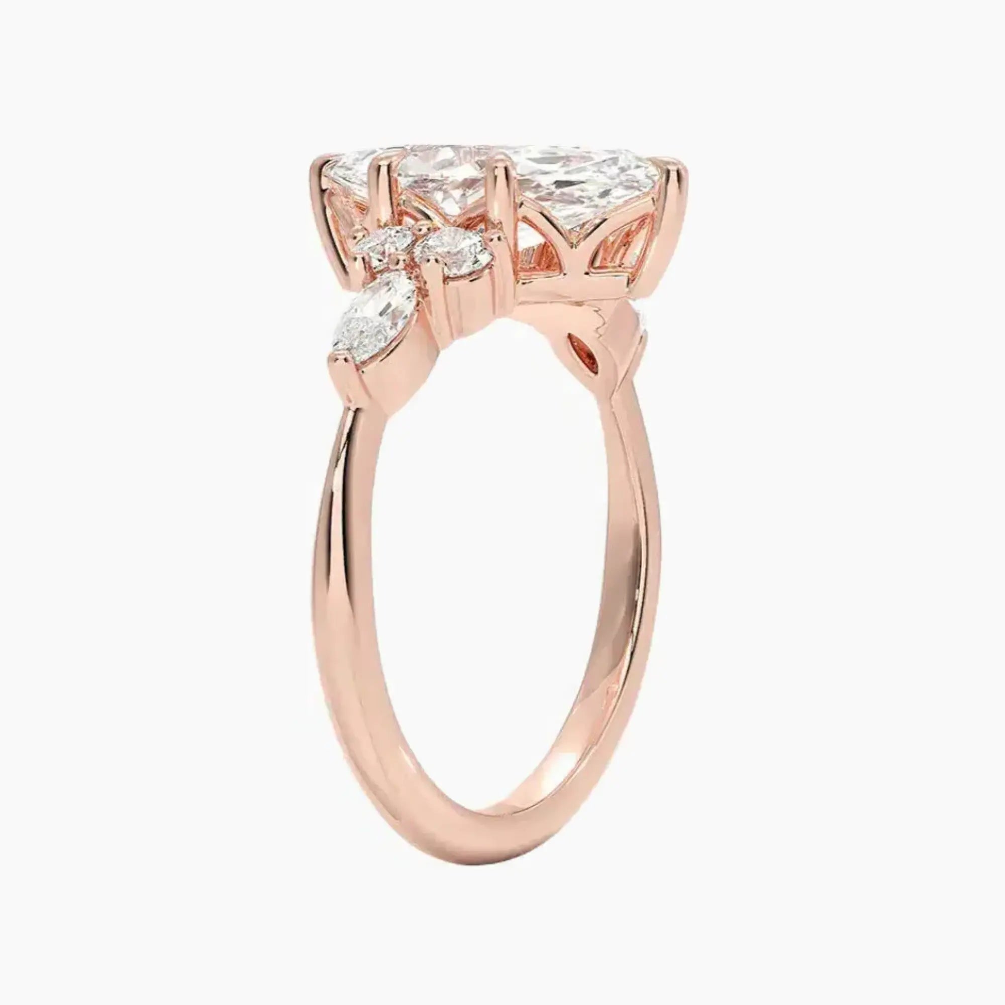 Rosalie 5 Carat Marquise Cut Solitaire Lab Grown Diamond Ring in 14K Yellow Gold - View 8