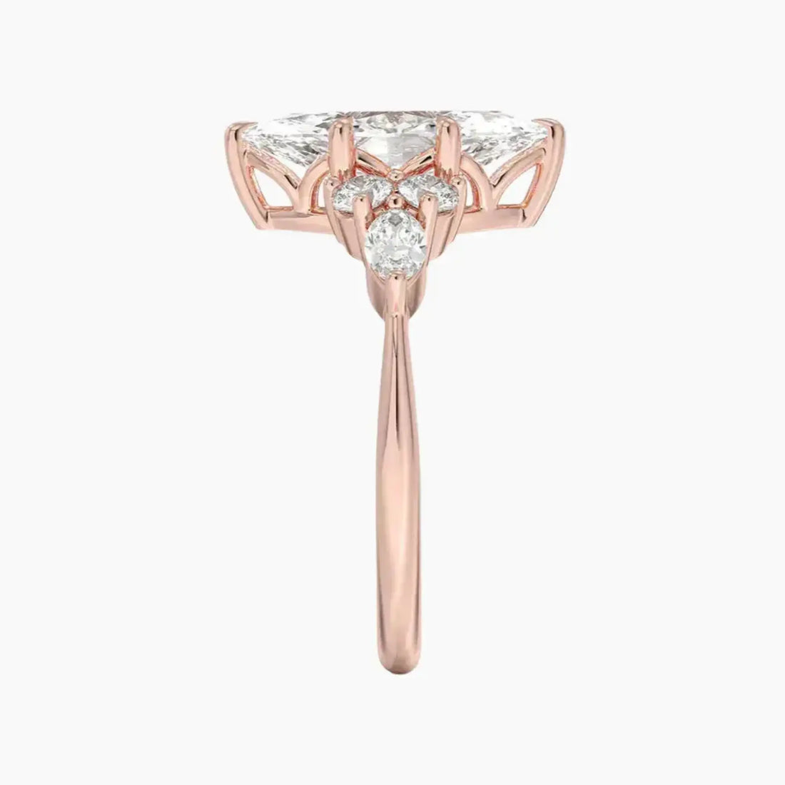 Rosalie 3.5 Carat Marquise Cut Solitaire Lab Grown Diamond Ring in 10K Rose Gold - View 3