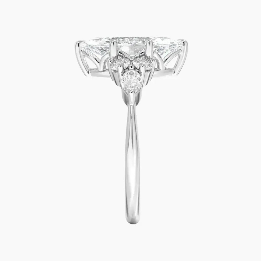 Rosalie 5 Carat Marquise Cut Solitaire Lab Grown Diamond Ring in 14K White Gold - View 3