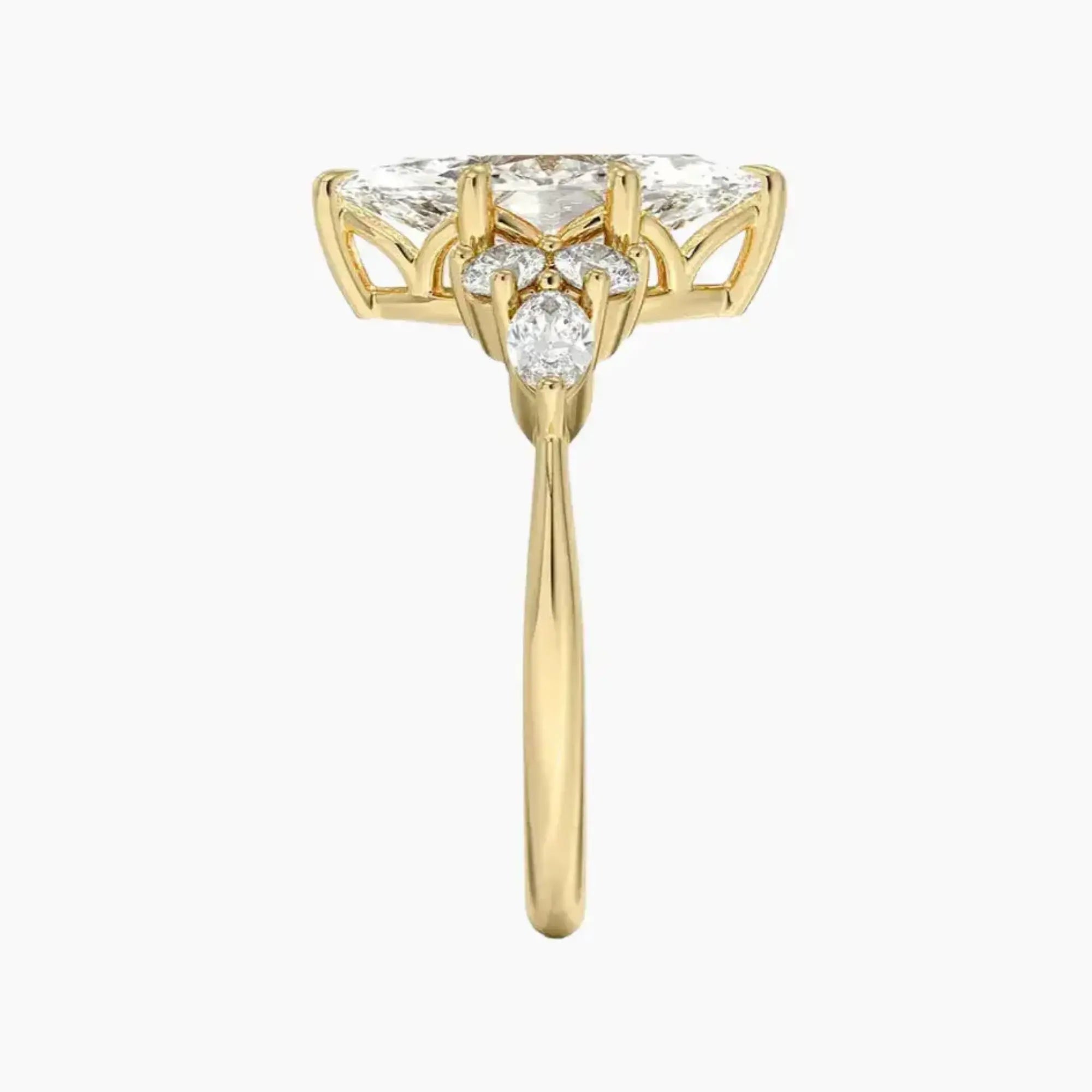 Rosalie 4 Carat Marquise Cut Solitaire Lab Grown Diamond Ring in 18K White Gold - View 9