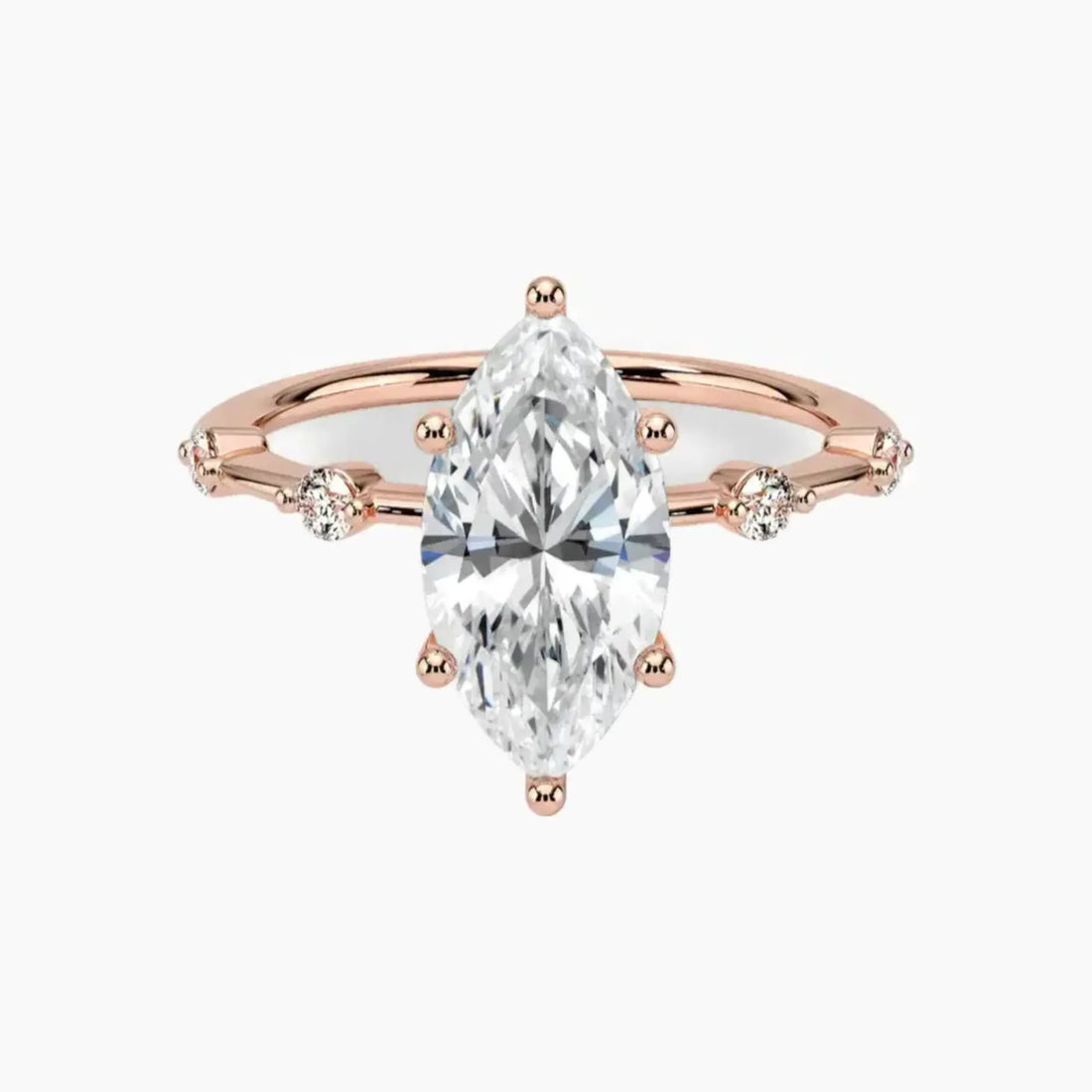 Cordelia 3.5 Carat Marquise Cut Solitaire Lab Grown Diamond Ring in 14K White Gold - View 4