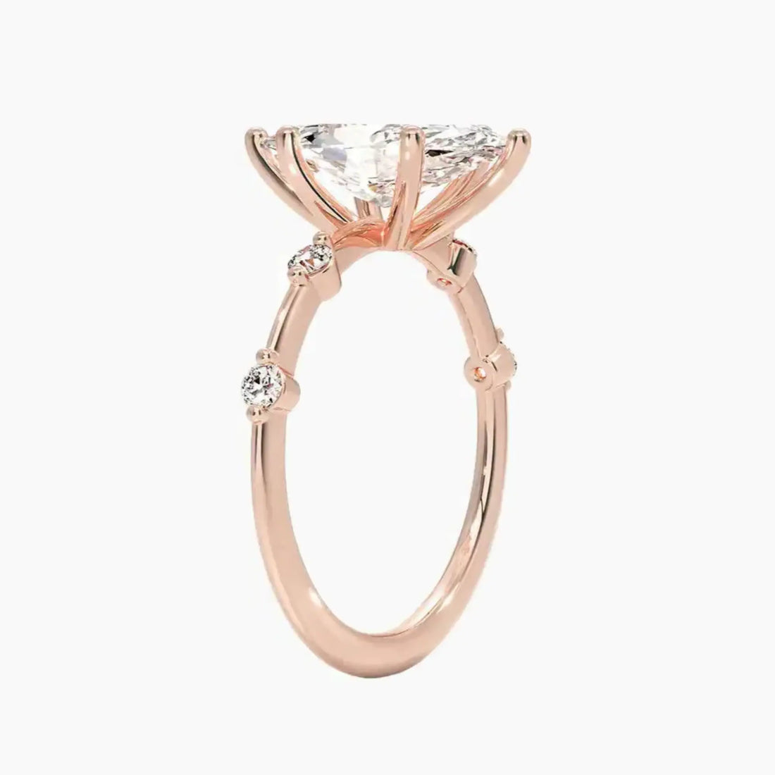 Cordelia 3.5 Carat Marquise Cut Solitaire Lab Grown Diamond Ring in 14K White Gold - View 5