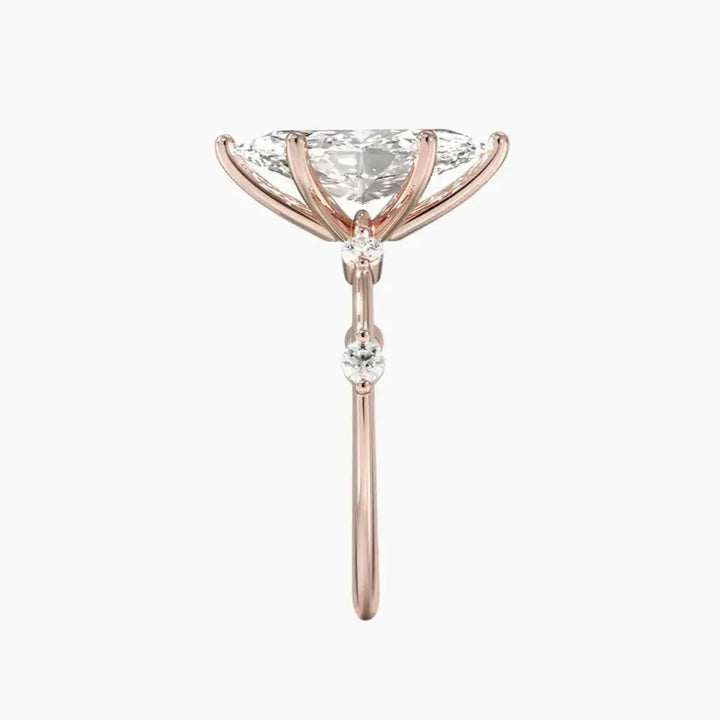 Cordelia 5 Carat Marquise Cut Solitaire Lab Grown Diamond Ring in 14K Yellow Gold - View 9