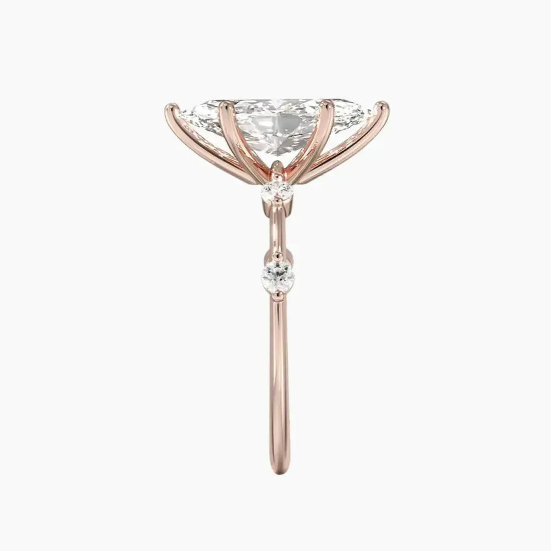 Cordelia 2 Carat Marquise Cut Solitaire Lab Grown Diamond Ring in 10K Yellow Gold - View 9