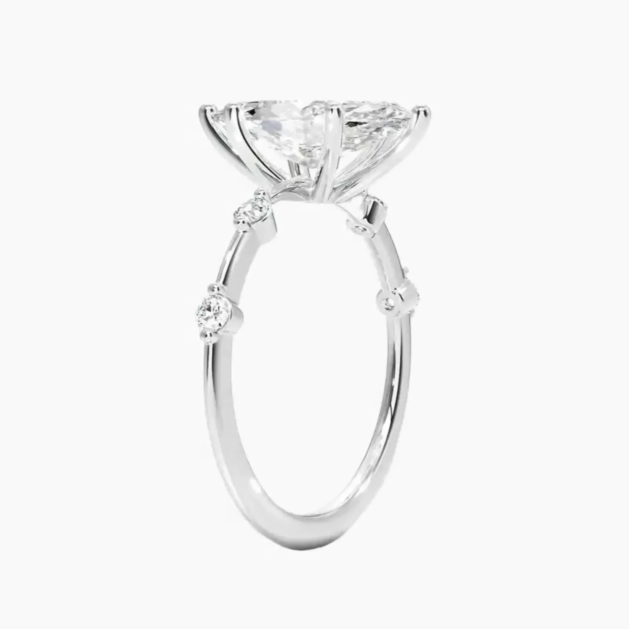 Cordelia 3 Carat Marquise Cut Solitaire Lab Grown Diamond Ring in 18K Rose Gold - View 5