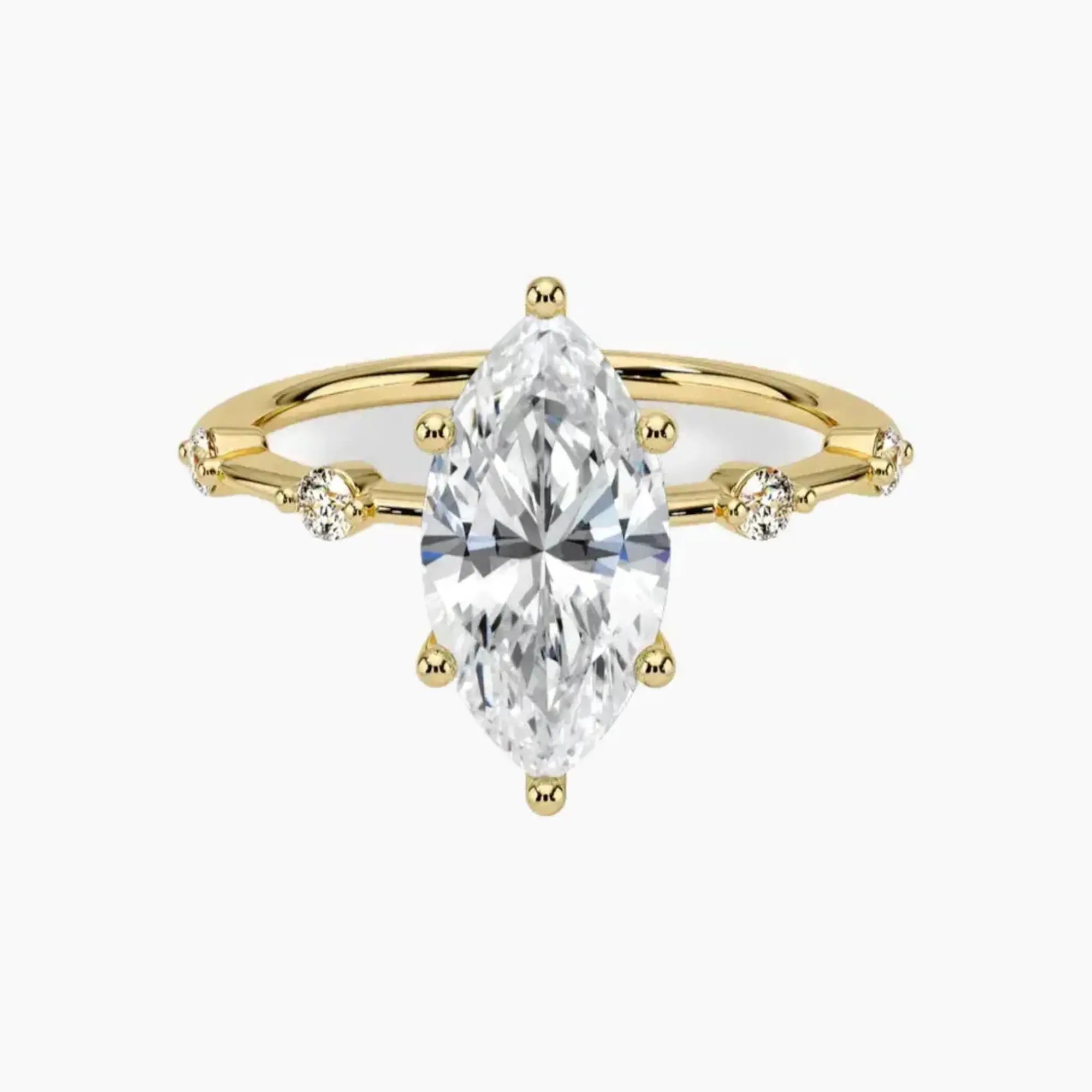 Cordelia 3 Carat Marquise Cut Solitaire Lab Grown Diamond Ring in 18K Rose Gold - View 7