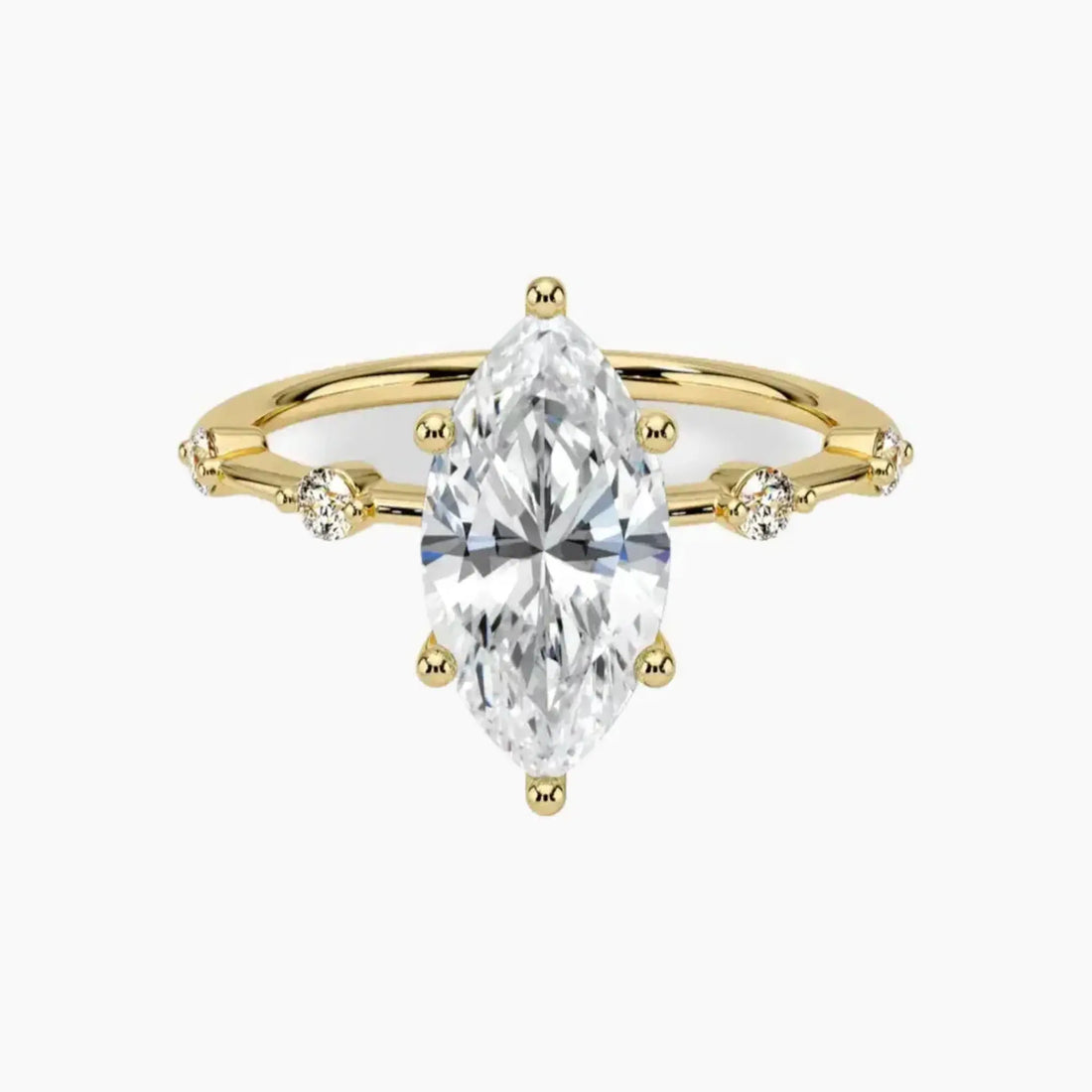 Cordelia 2 Carat Marquise Cut Solitaire Lab Grown Diamond Ring in Silver - View 7
