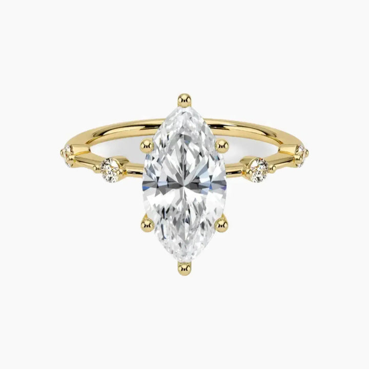 Cordelia 3.5 Carat Marquise Cut Solitaire Lab Grown Diamond Ring in 14K Yellow Gold