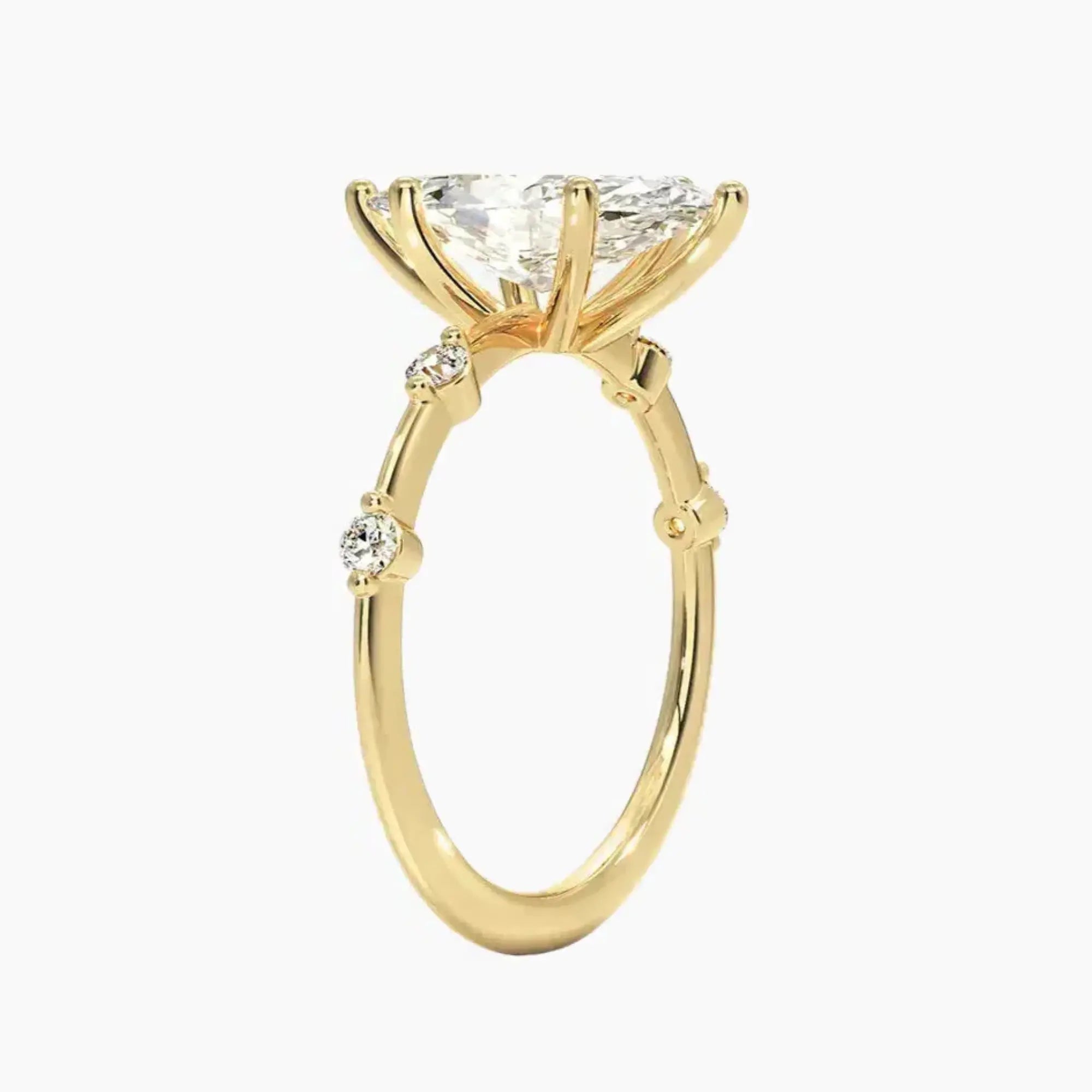 Cordelia 2 Carat Marquise Cut Solitaire Lab Grown Diamond Ring in 18K Yellow Gold - View 2