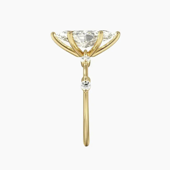 Cordelia 5 Carat Marquise Cut Solitaire Lab Grown Diamond Ring in 14K White Gold - View 9