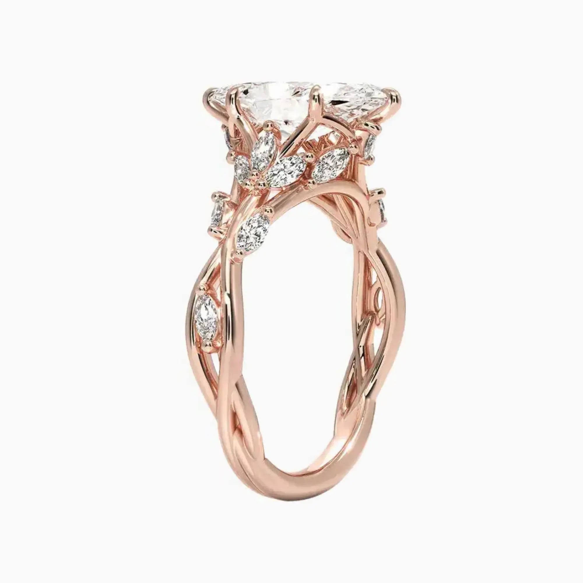 Florence 4 Carat Marquise Cut Solitaire Lab Grown Diamond Ring in 18K White Gold - View 10