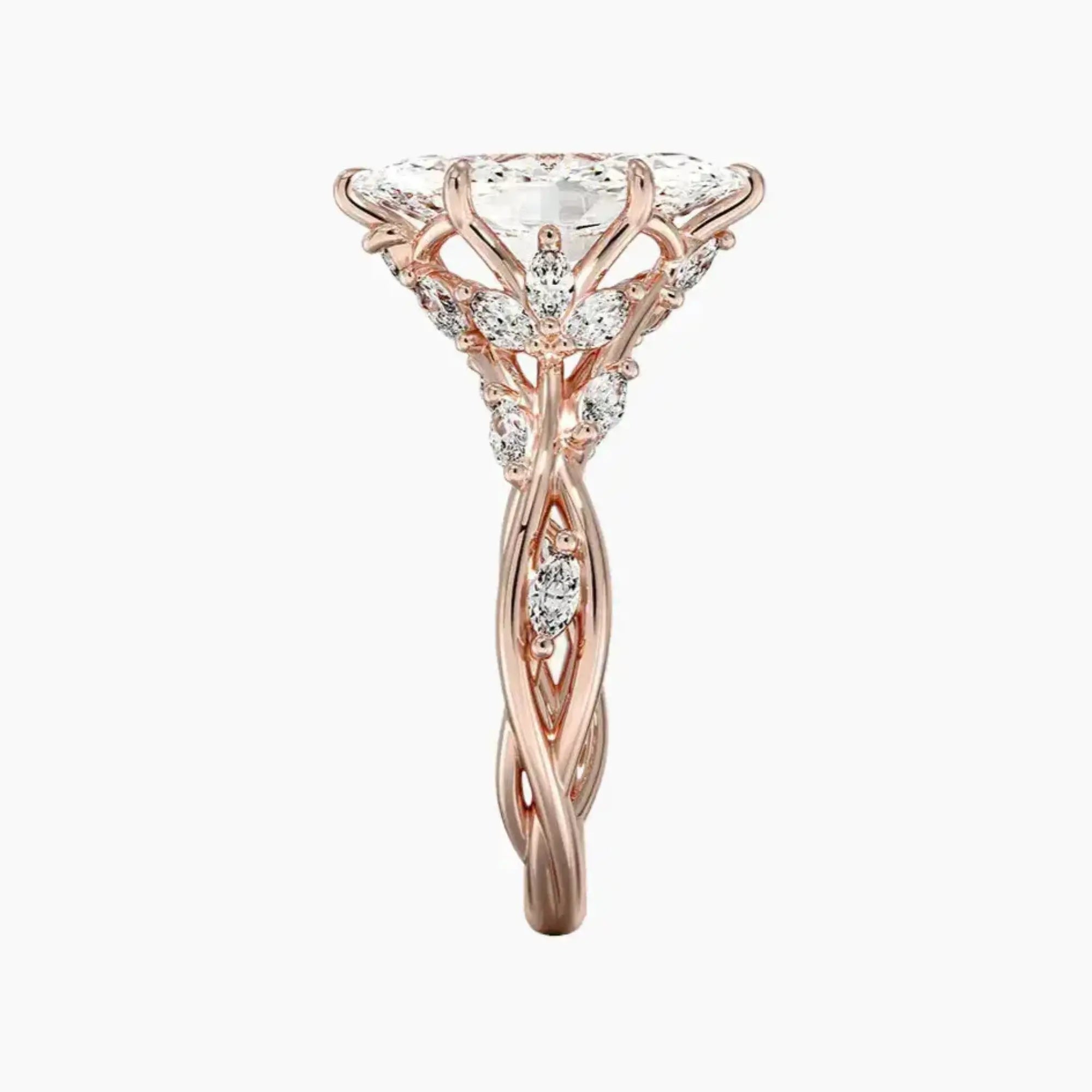 Florence 3.5 Carat Marquise Cut Solitaire Lab Grown Diamond Ring in 18K White Gold - View 11