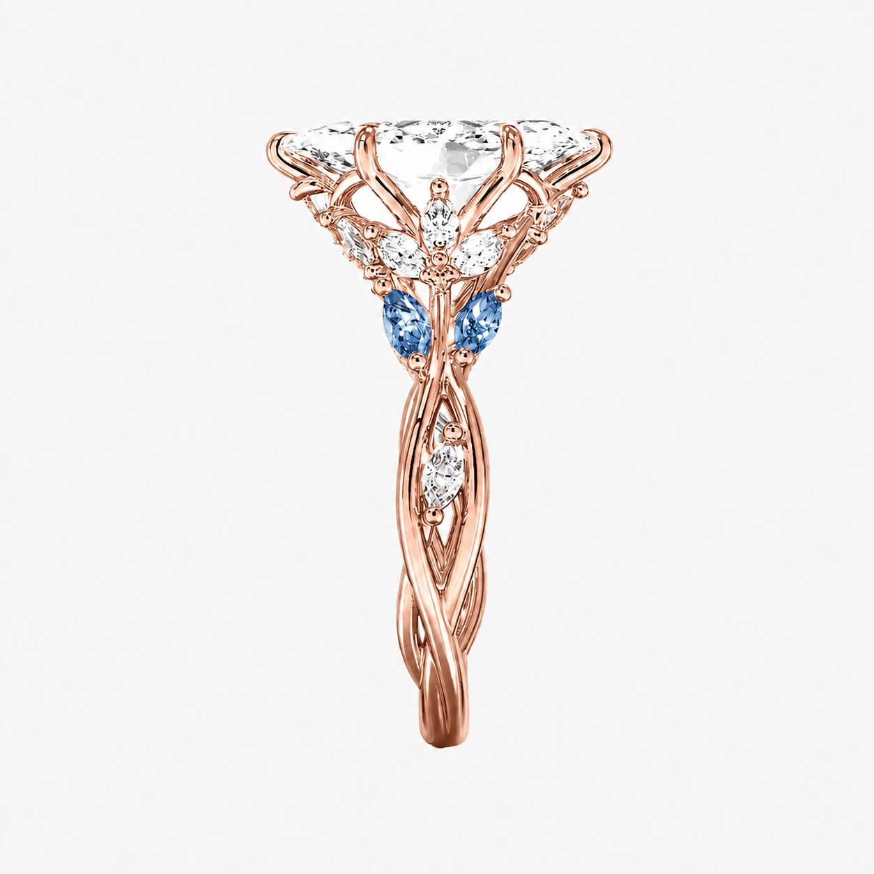 Florence 5 Carat Marquise Cut Solitaire Lab Grown Diamond Ring in 14K White Gold - View 19