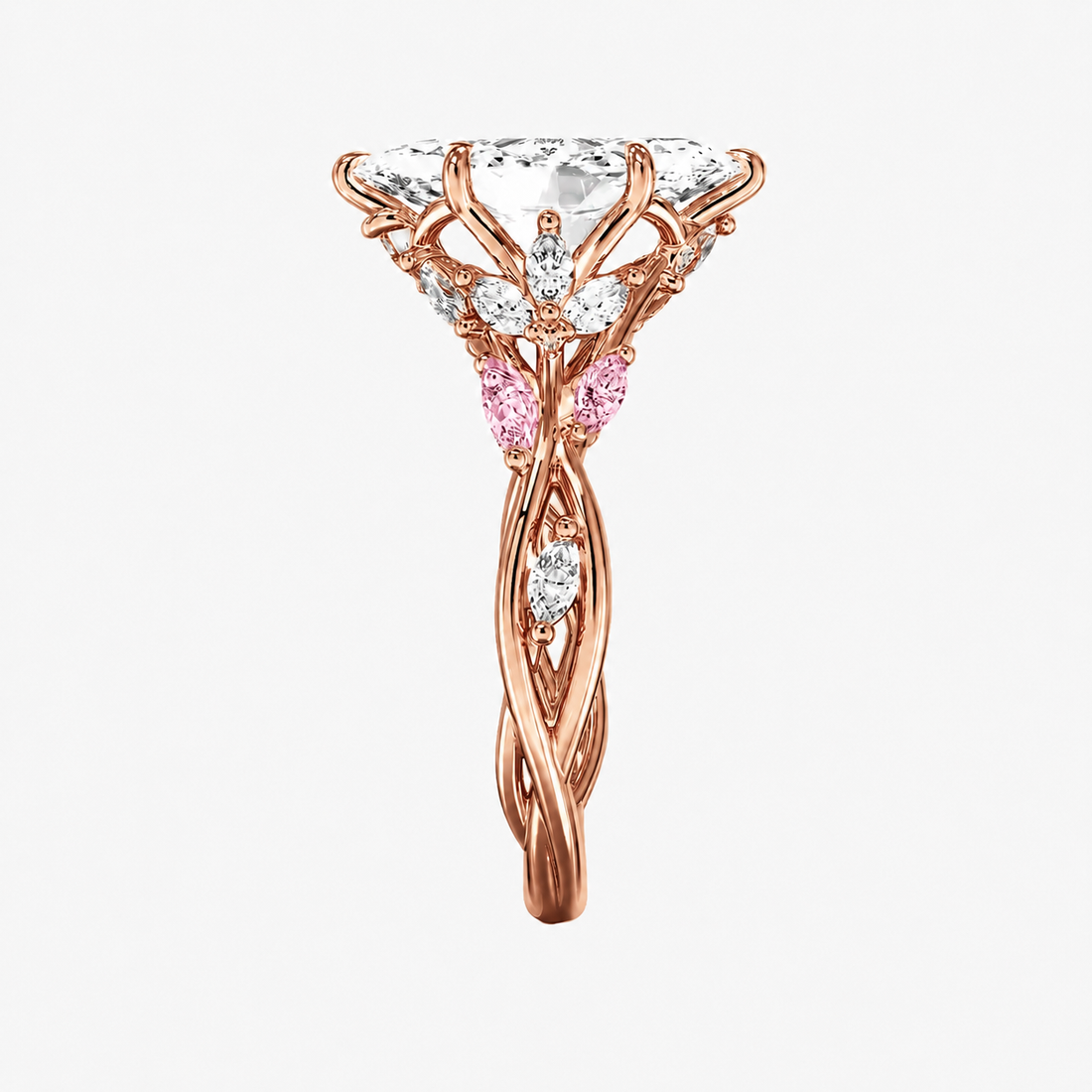 Florence 4 Carat Marquise Cut Solitaire Lab Grown Diamond Ring in 18K Rose Gold - View 7