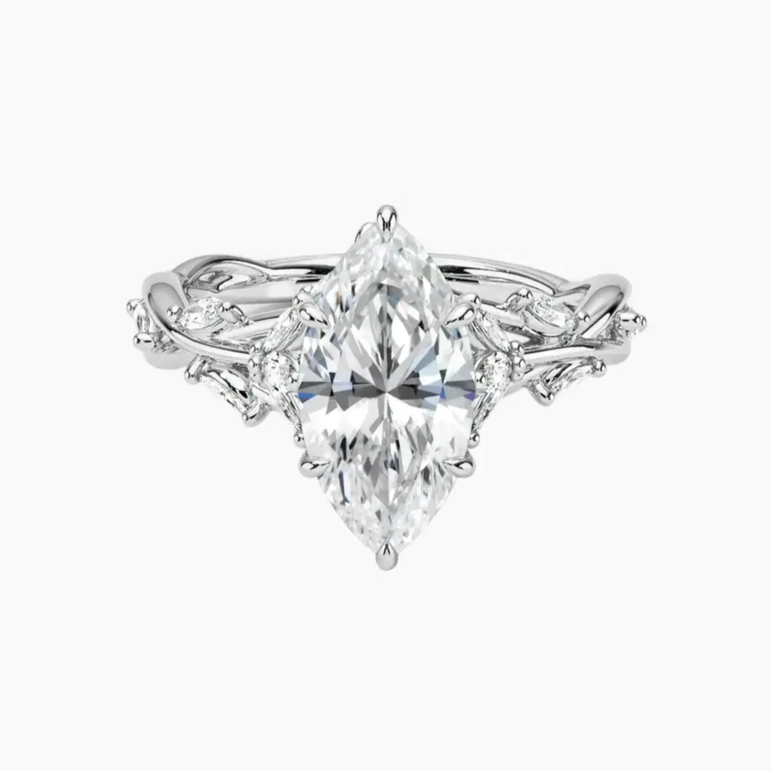 Florence 3 Carat Marquise Cut Solitaire Lab Grown Diamond Ring in 18K Yellow Gold - View 9