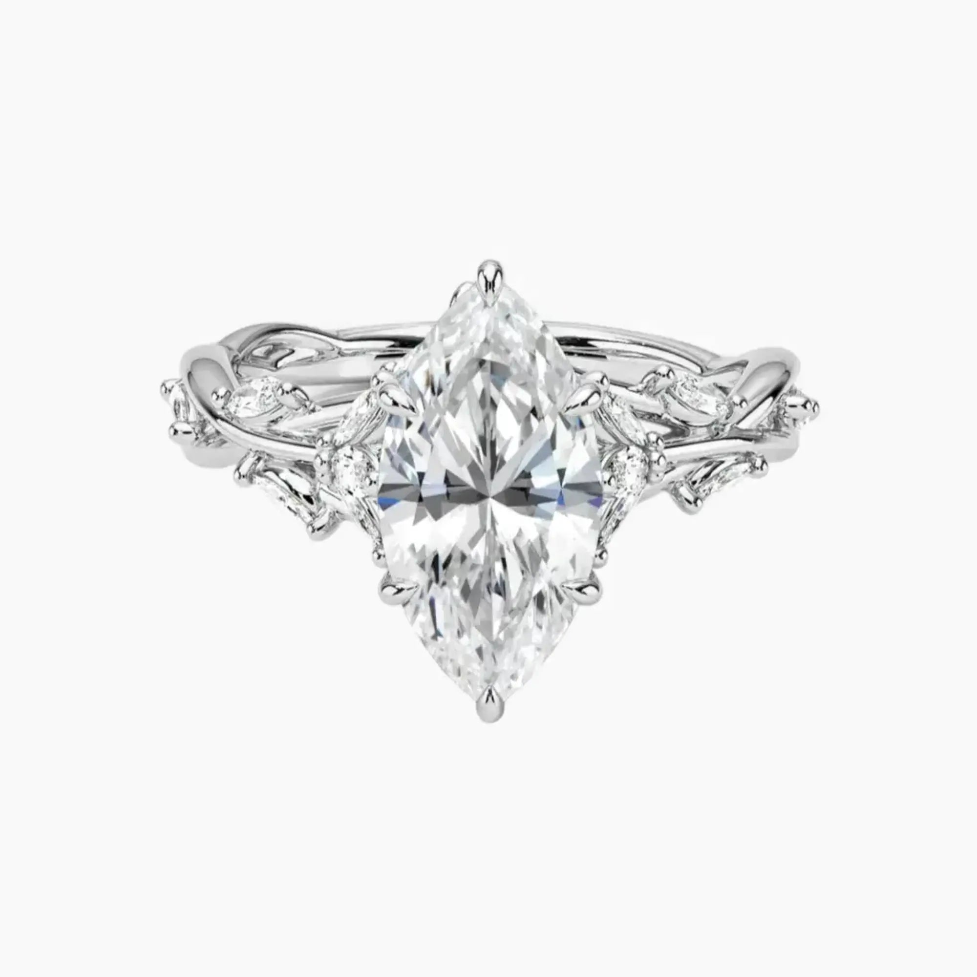Florence 1 Carat Marquise Cut Solitaire Lab Grown Diamond Ring in Platinum
