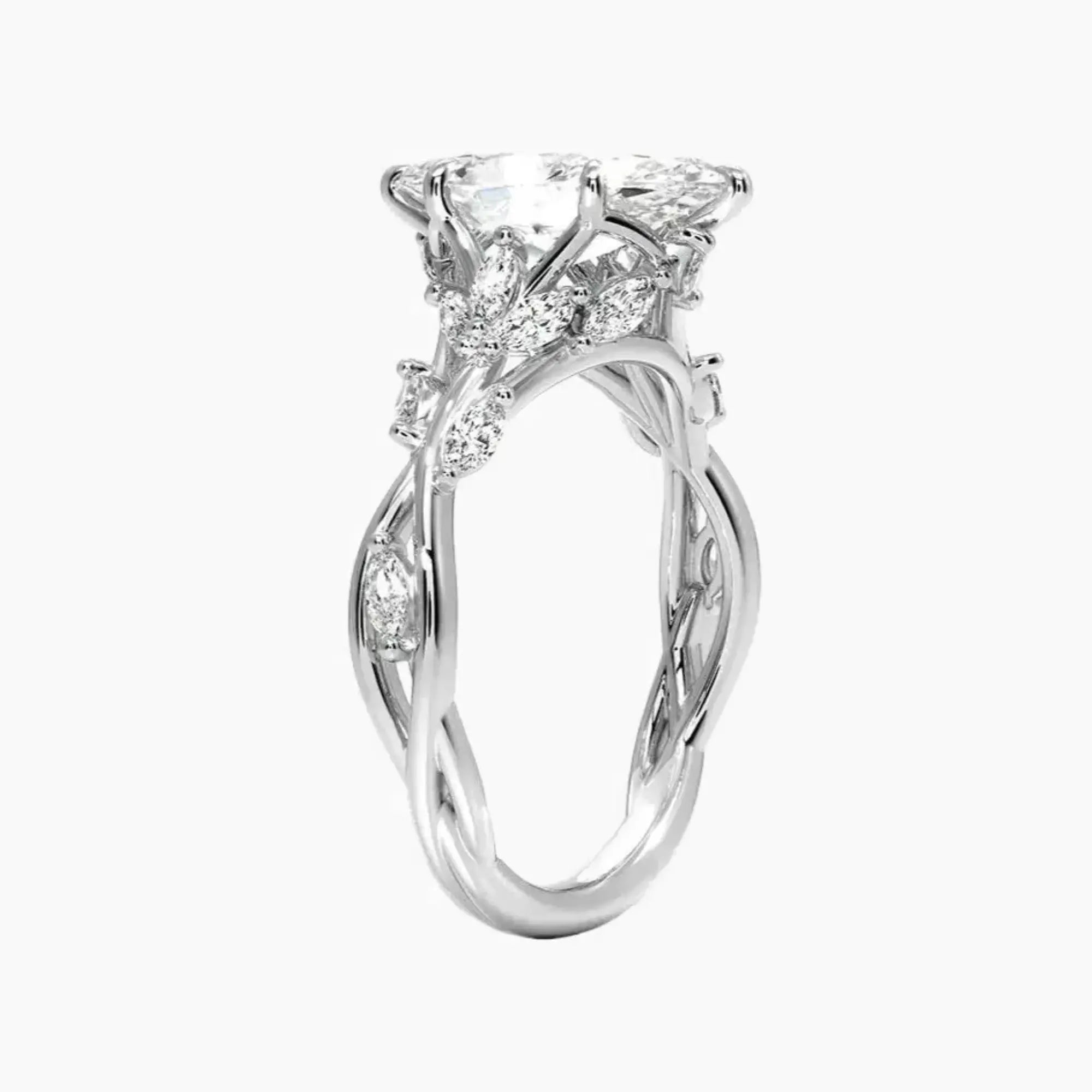 Florence 3.5 Carat Marquise Cut Solitaire Lab Grown Diamond Ring in 10K White Gold - View 2