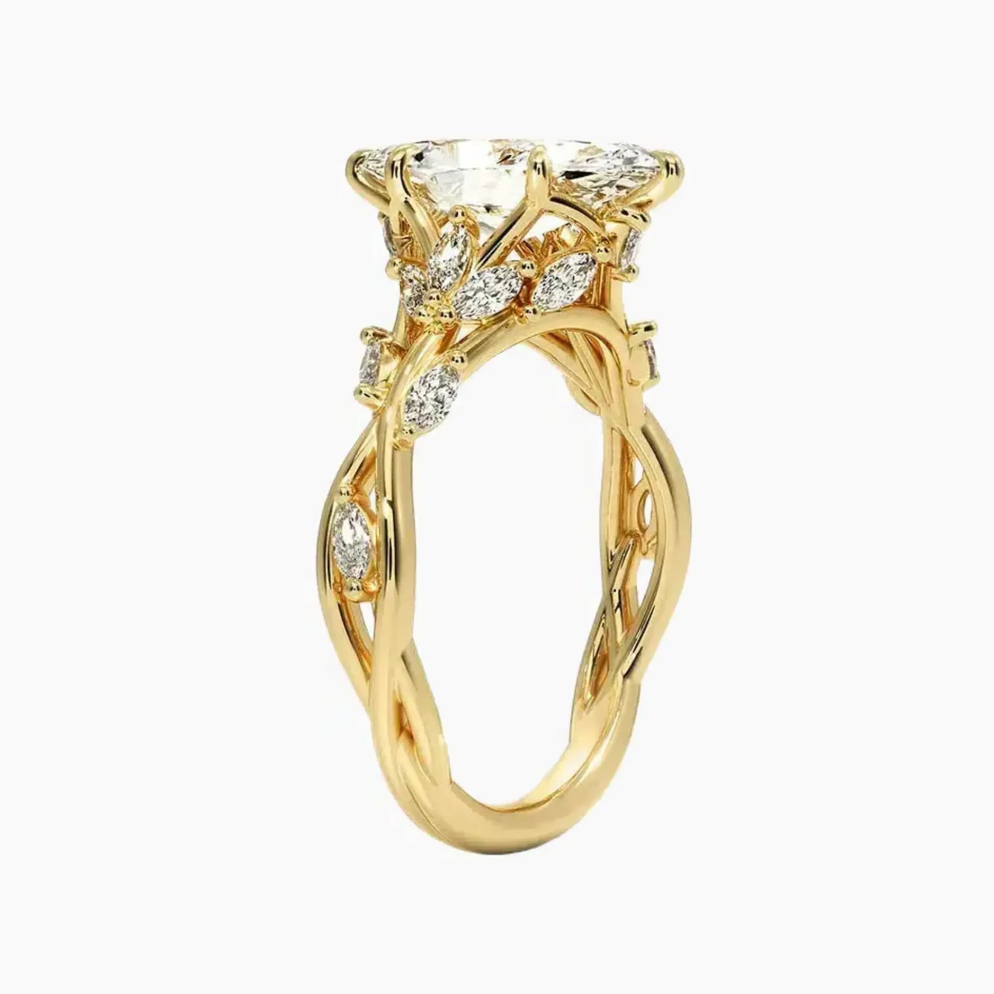 Florence 3 Carat Marquise Cut Solitaire Lab Grown Diamond Ring in 10K Rose Gold - View 13