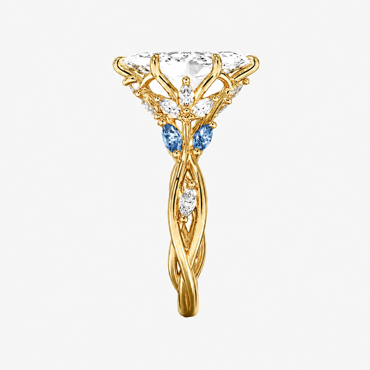 Florence 3.5 Carat Marquise Cut Solitaire Lab Grown Diamond Ring in 14K White Gold - View 24