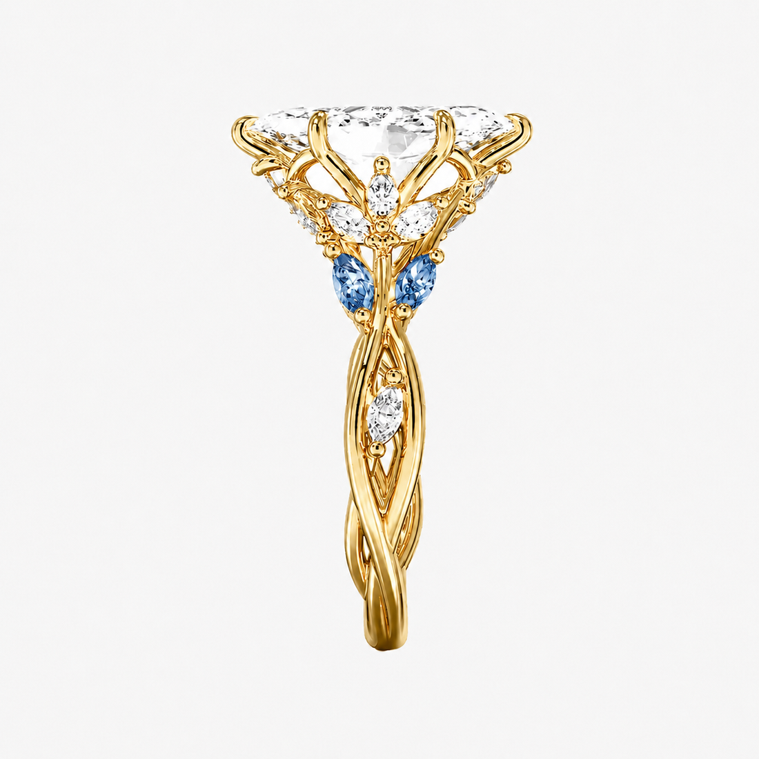 Florence 5 Carat Marquise Cut Solitaire Lab Grown Diamond Ring in 14K White Gold - View 24