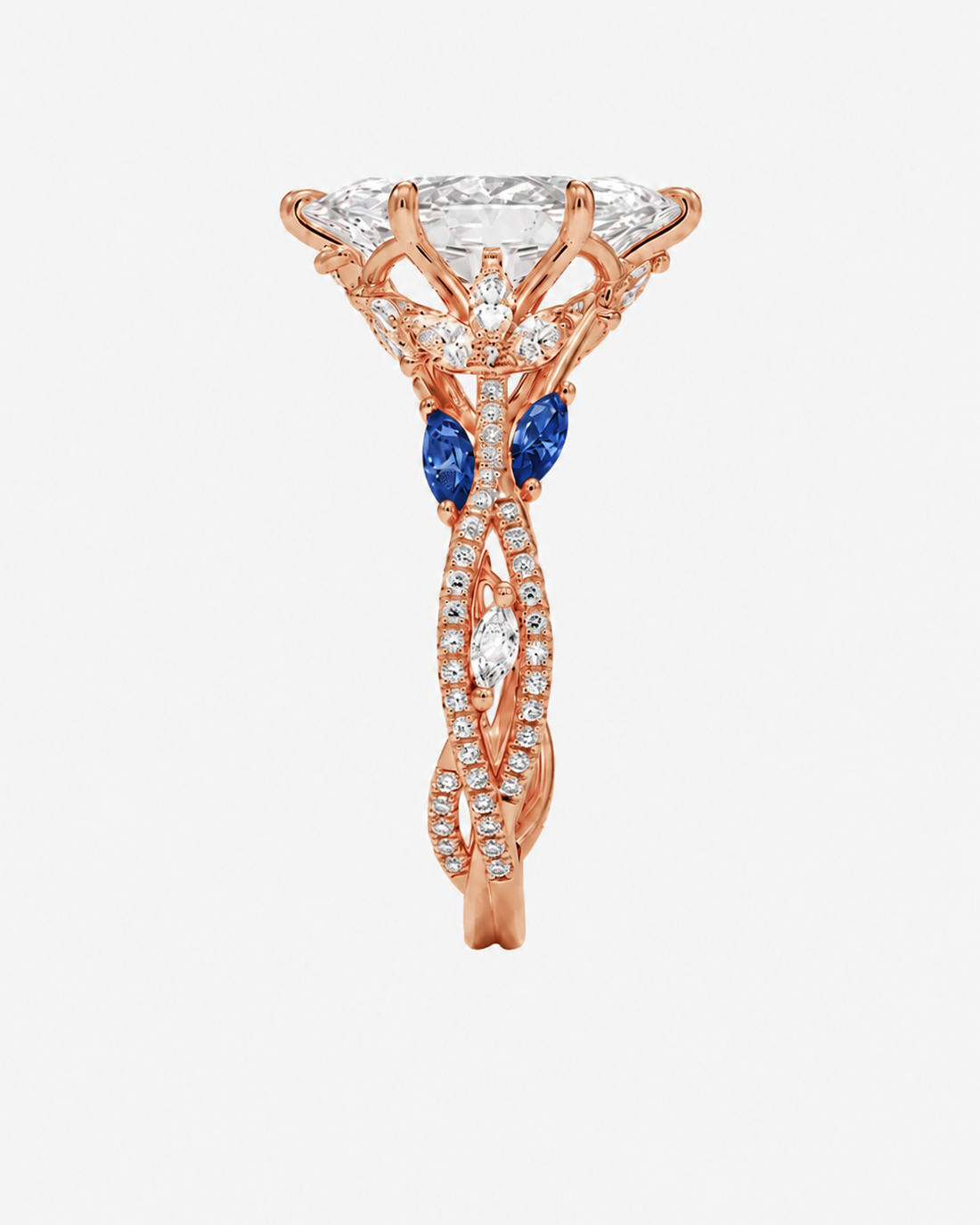 Florence Adorned 1 Carat Marquise Cut Solitaire Lab Grown Diamond Ring in 18K Yellow Gold - View 20