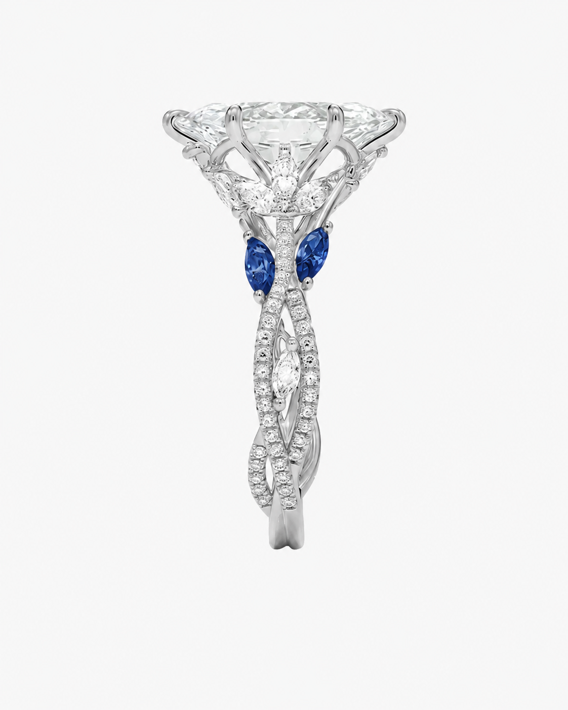 Florence Adorned 5 Carat Marquise Cut Solitaire Lab Grown Diamond Ring in 10K Yellow Gold - View 15