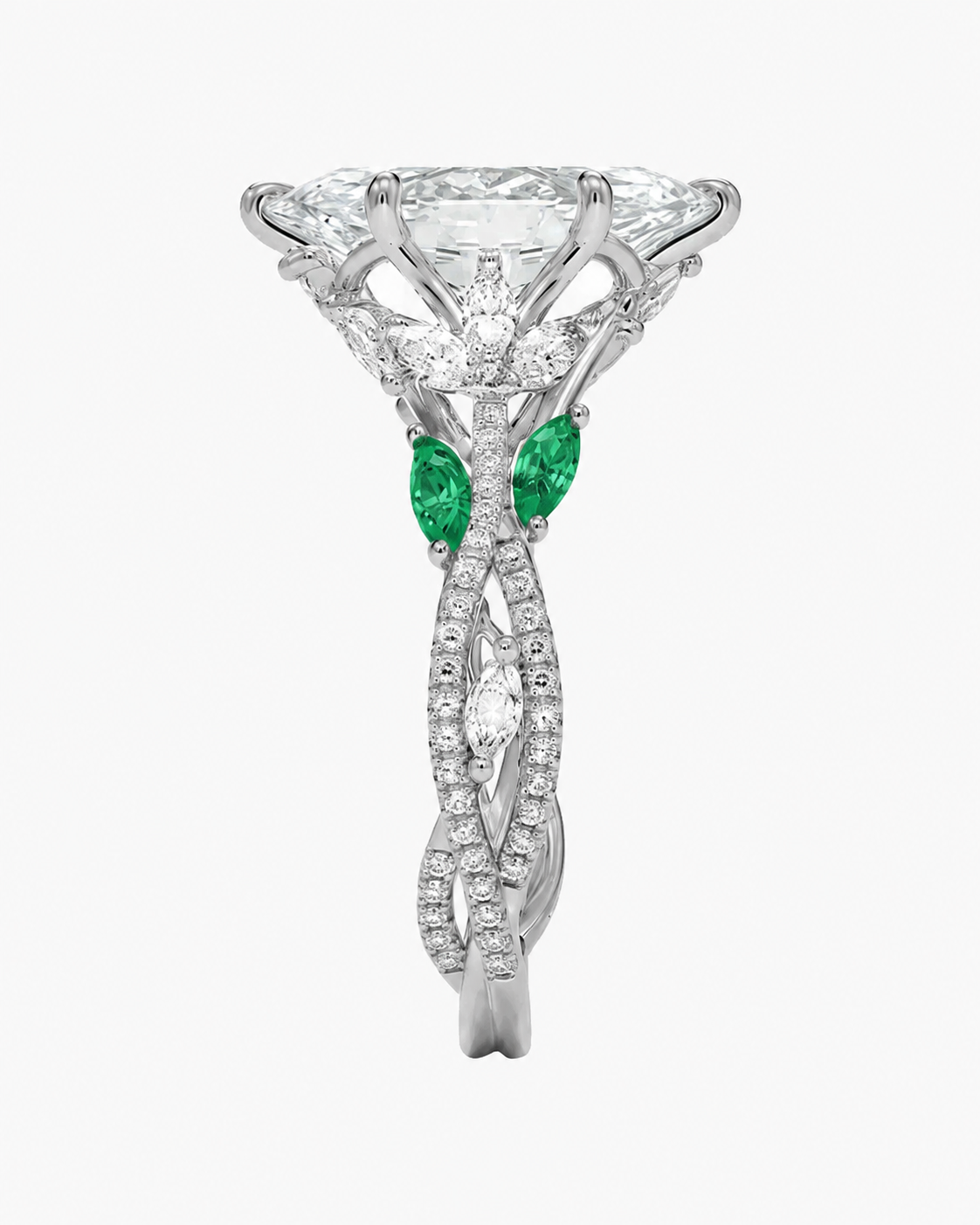 Florence Adorned 2 Carat Marquise Cut Solitaire Lab Grown Diamond Ring in 14K White Gold - View 6
