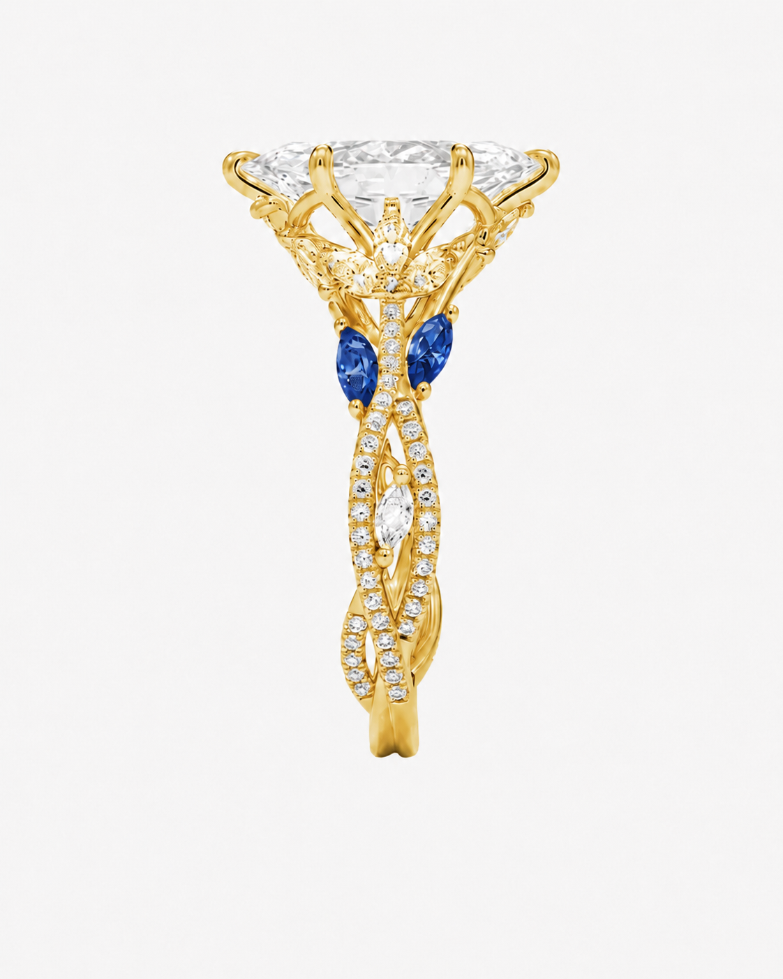 Florence Adorned 4.5 Carat Marquise Cut Solitaire Lab Grown Diamond Ring in 14K Rose Gold - View 20