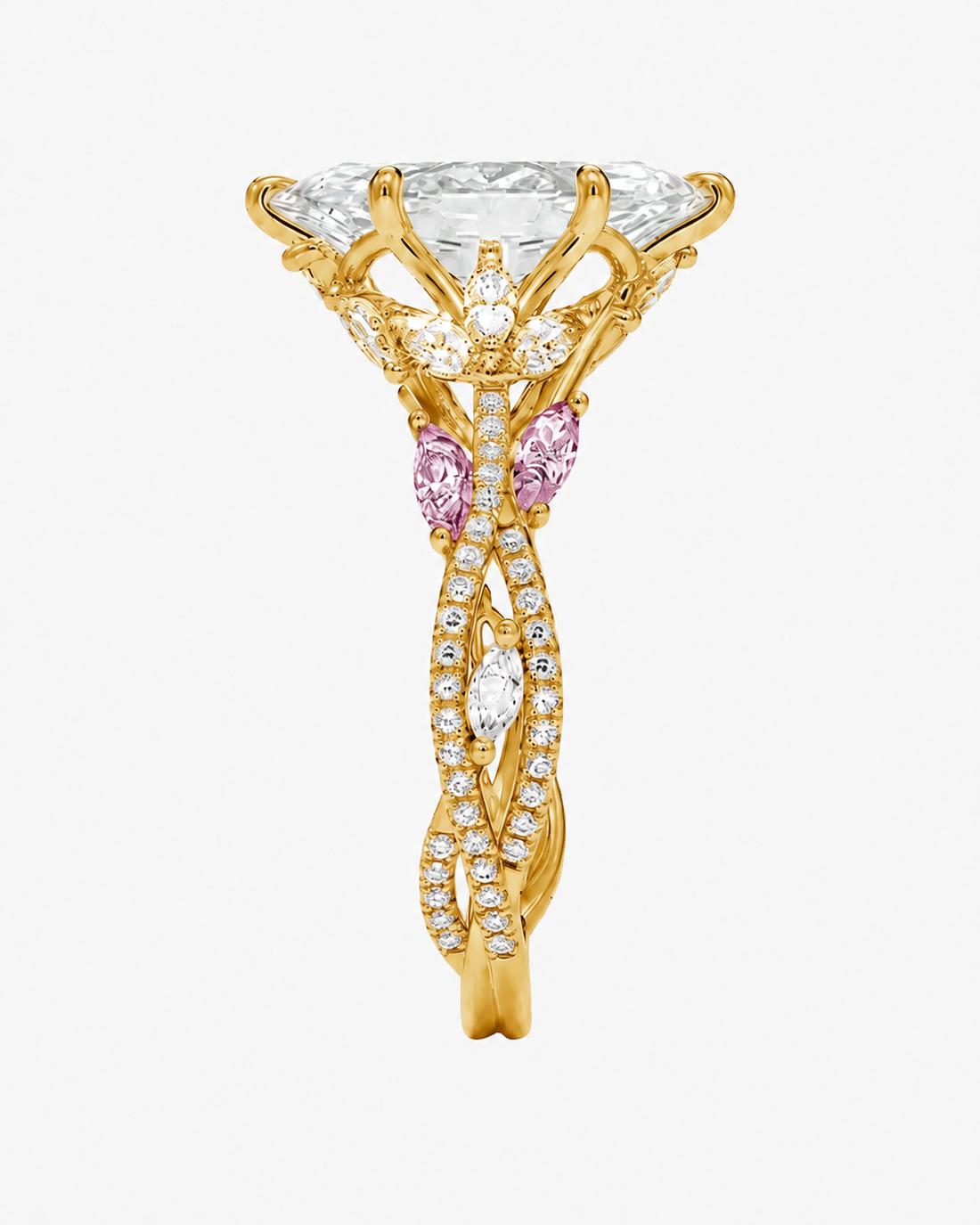 Florence Adorned 1.5 Carat Marquise Cut Solitaire Lab Grown Diamond Ring in 14K White Gold - View 23