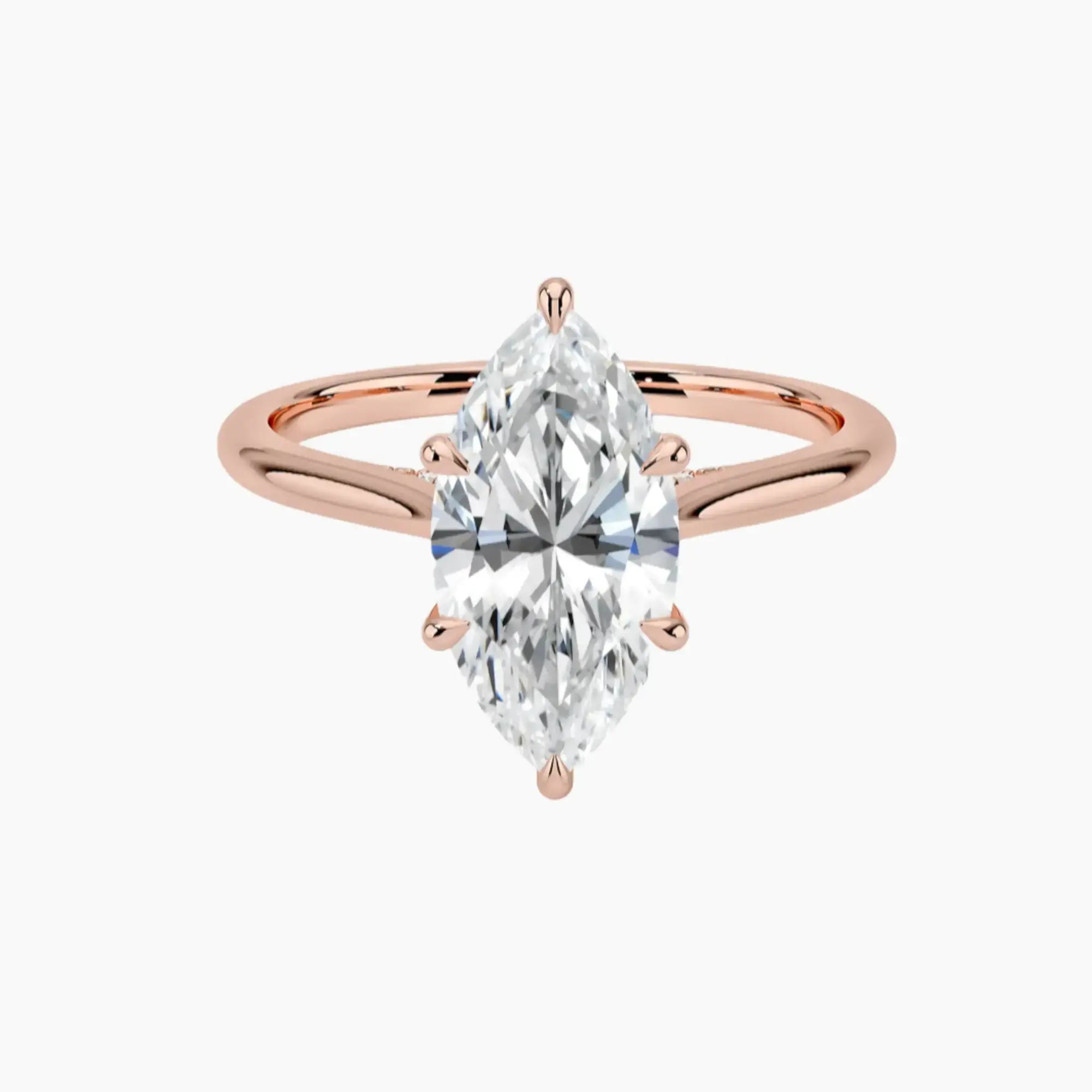 Genevieve Solitaire 2.5 Carat Marquise Cut Solitaire Lab Grown Diamond Ring in 18K Rose Gold