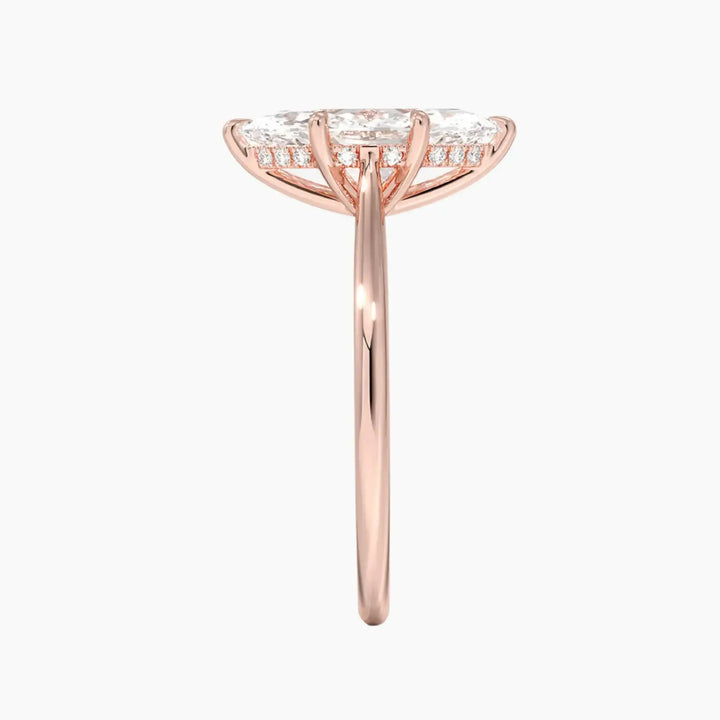 Genevieve Solitaire 1 Carat Marquise Cut Solitaire Lab Grown Diamond Ring in 10K Yellow Gold - View 9