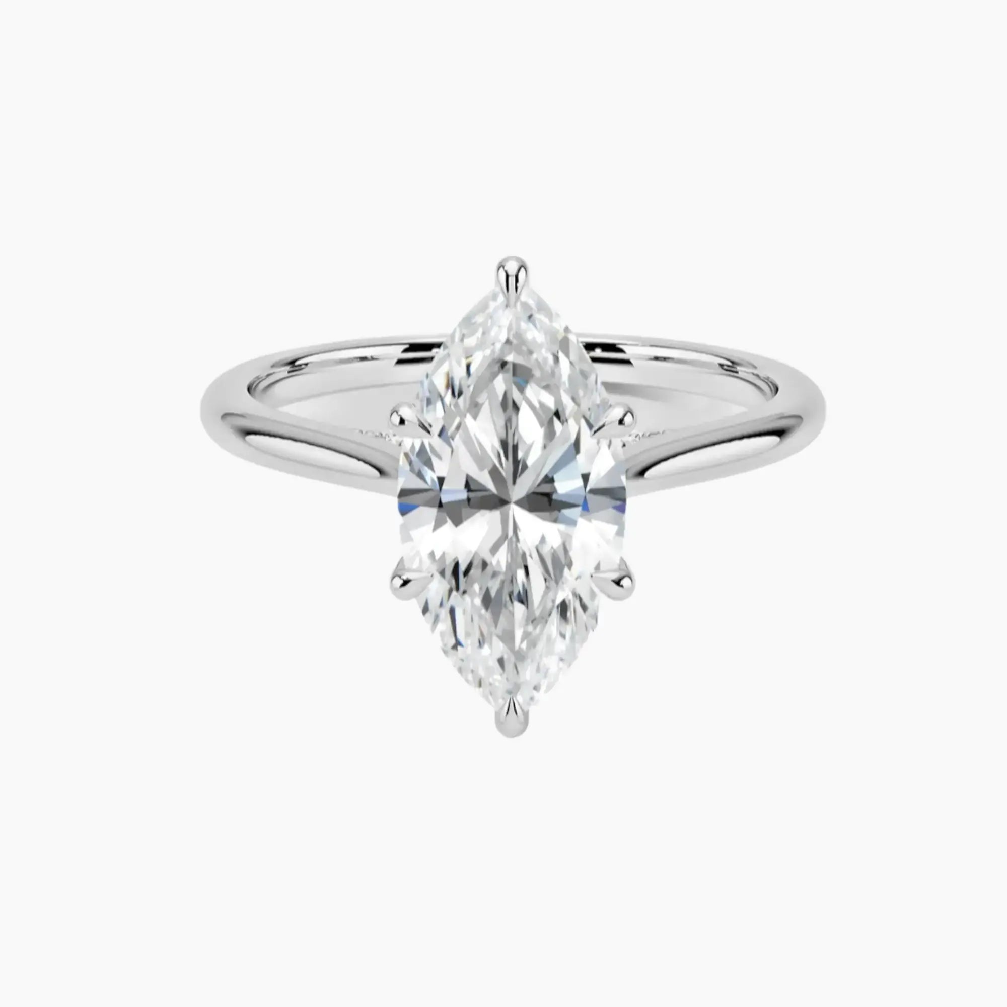 Genevieve Solitaire 4.5 Carat Marquise Cut Solitaire Lab Grown Diamond Ring in 14K White Gold