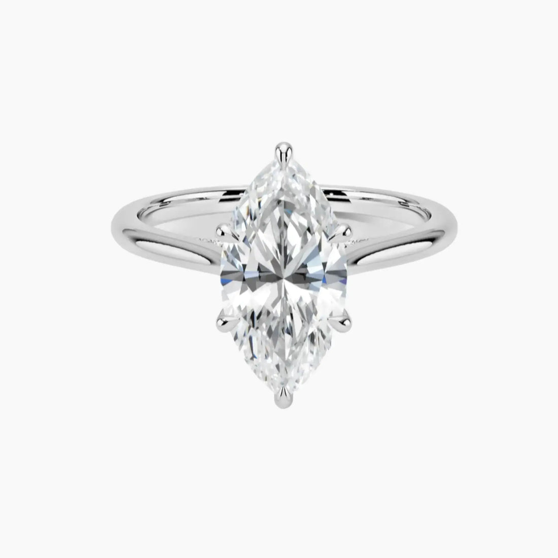 Genevieve Solitaire 4.5 Carat Marquise Cut Solitaire Lab Grown Diamond Ring in 14K White Gold