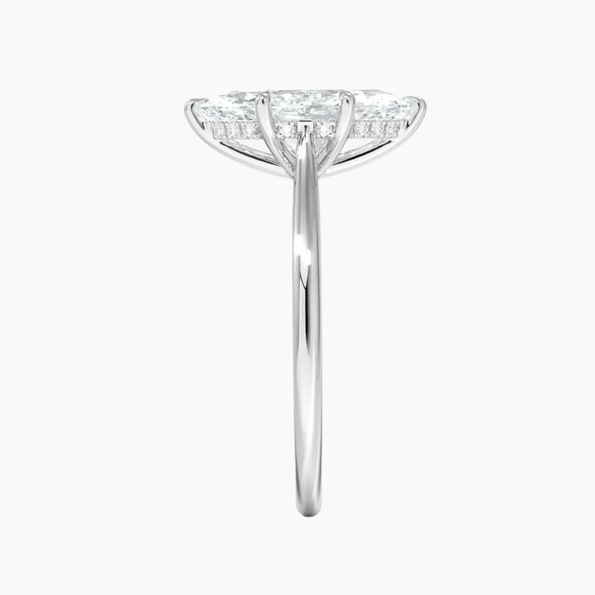 Genevieve Solitaire 3.5 Carat Marquise Cut Solitaire Lab Grown Diamond Ring in 18K White Gold - View 3